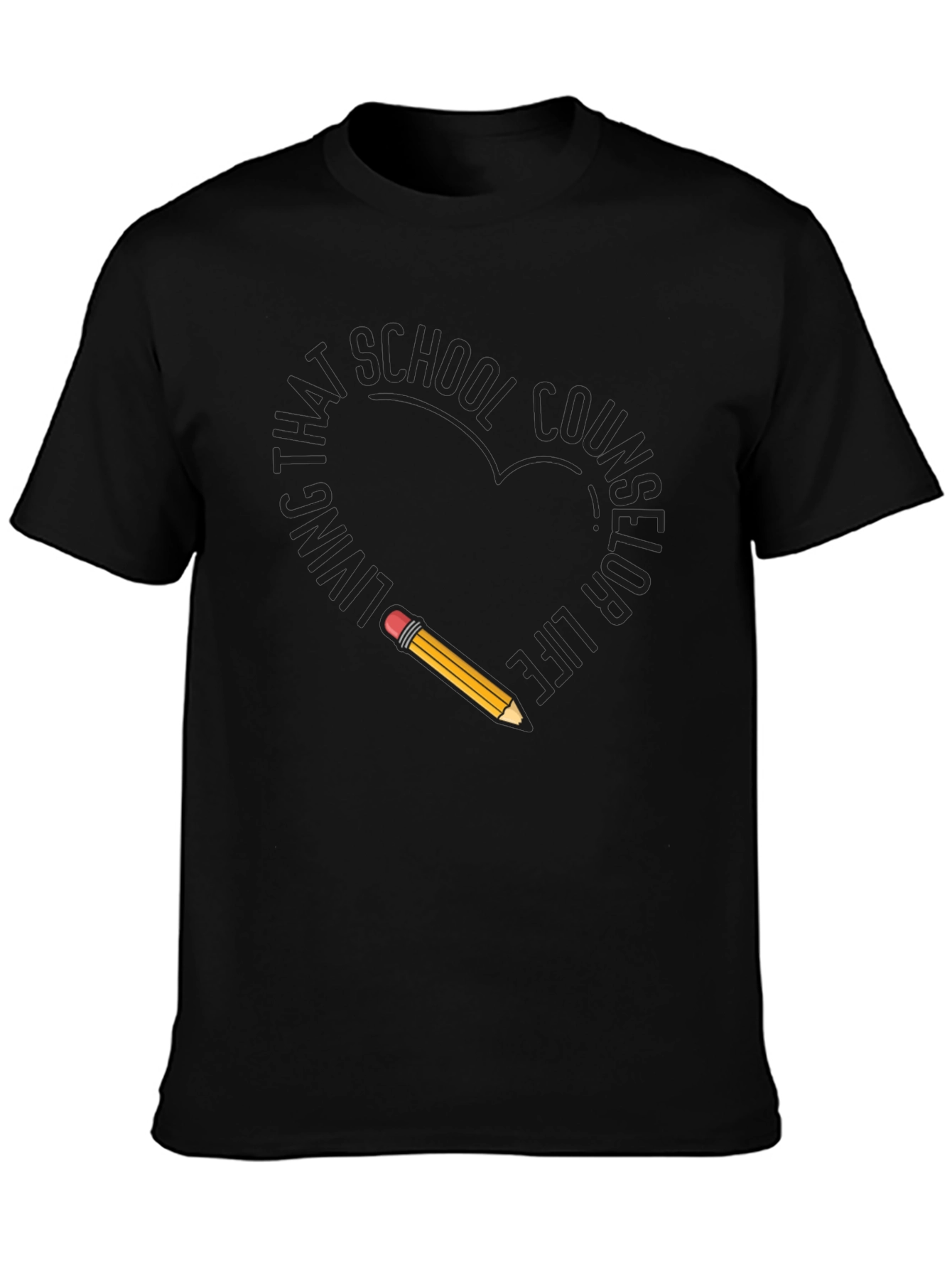 School Counselor T-Shirt with Pencil Design