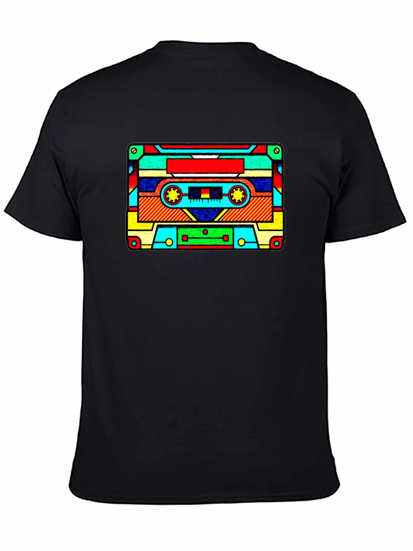 Retro Cassette Tape Graphic T-Shirt - Black