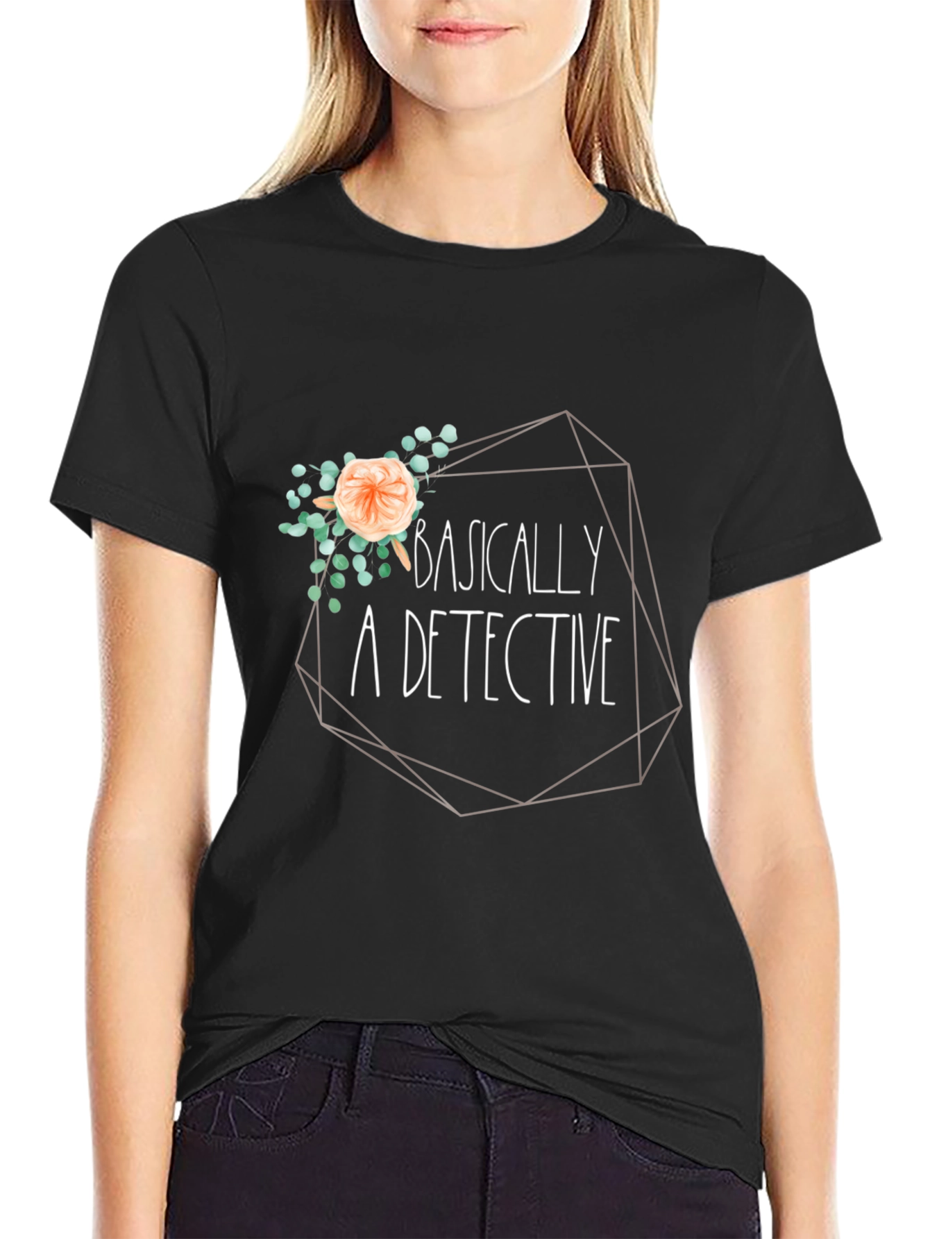 Basically A Detective Black T-Shirt
