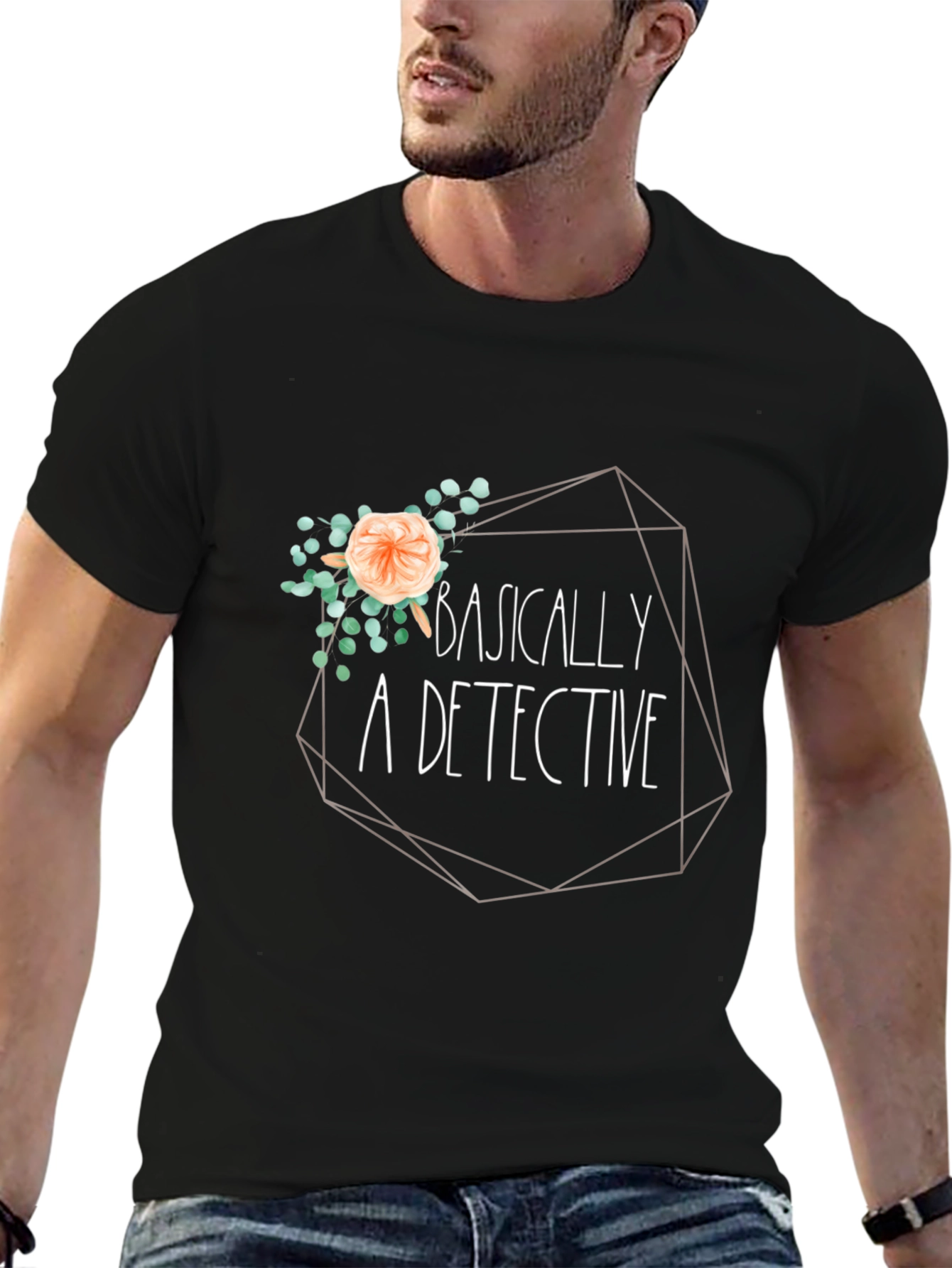 Basically A Detective Black T-Shirt