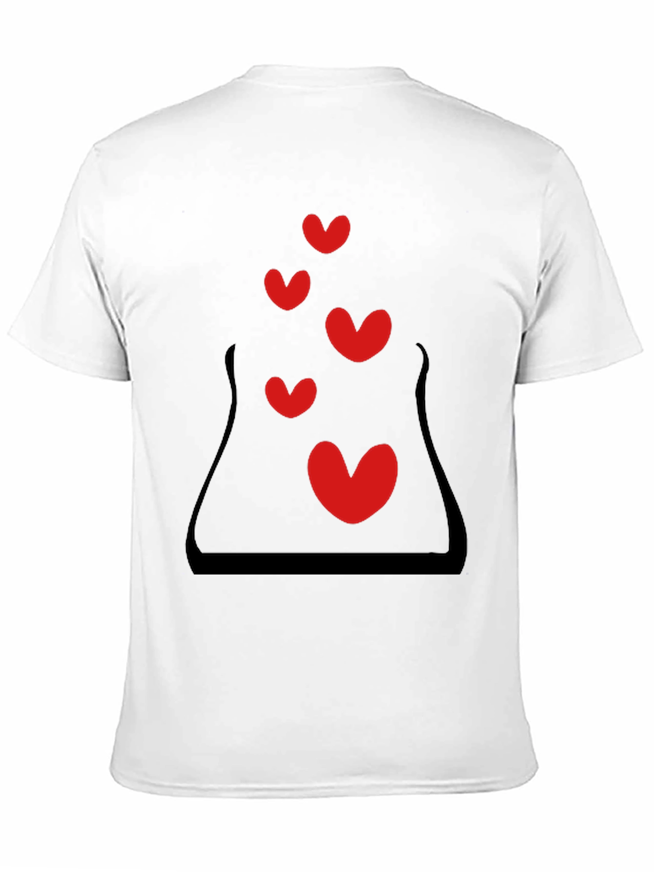 Heart Bubbles Graphic Black T-Shirt