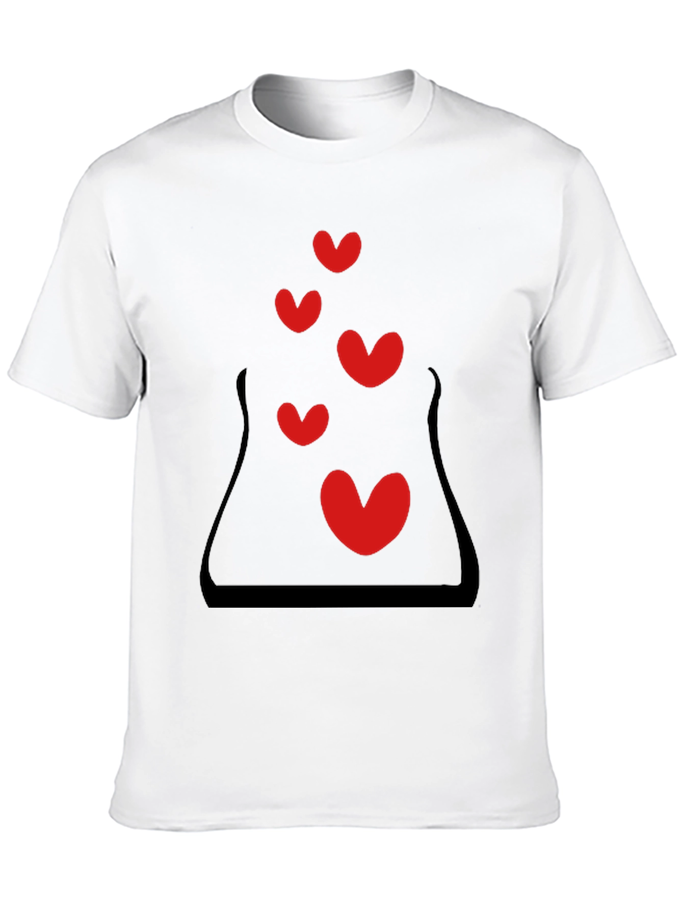 Heart Bubbles Graphic Black T-Shirt