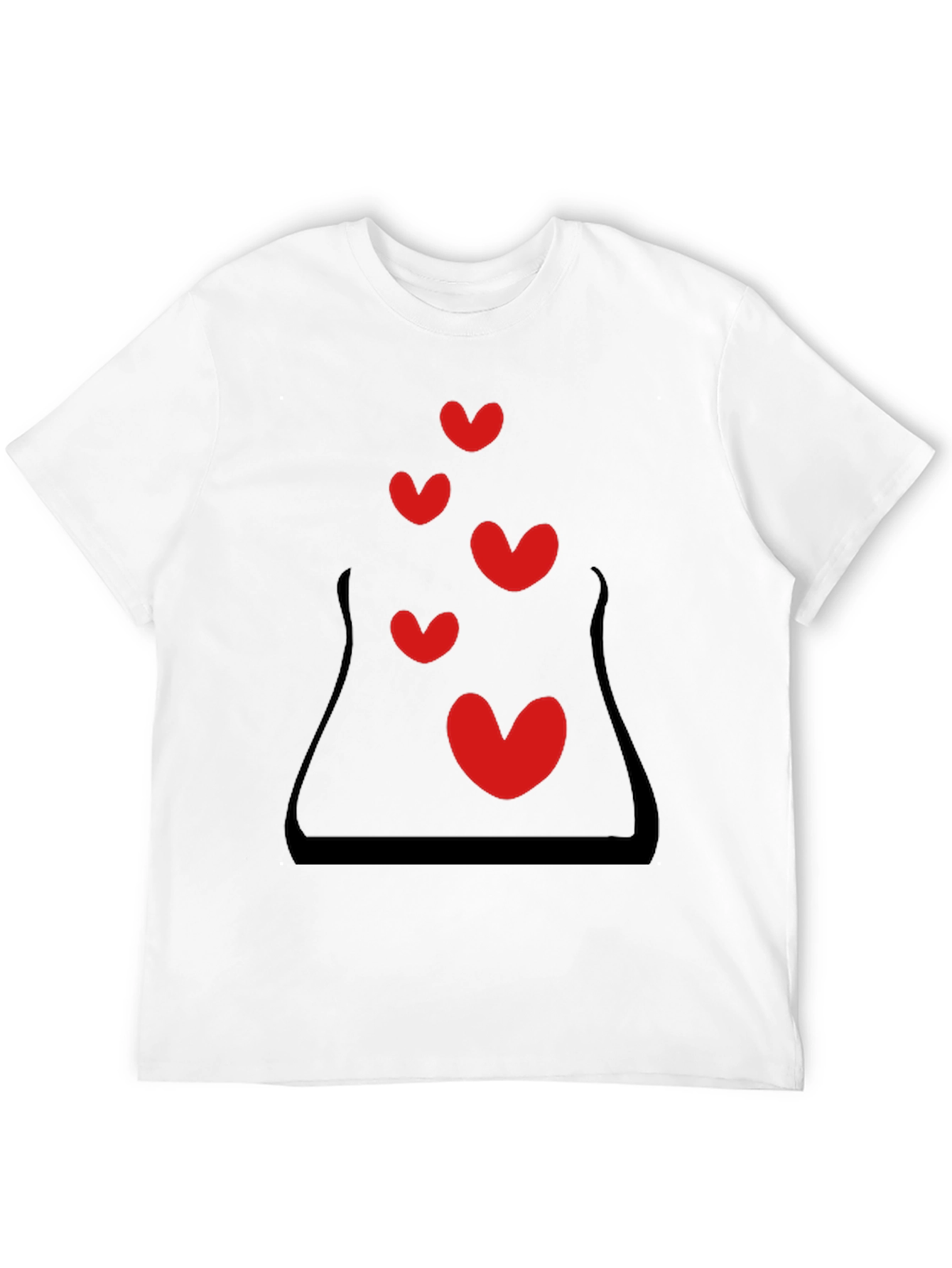 Heart Bubbles Graphic Black T-Shirt