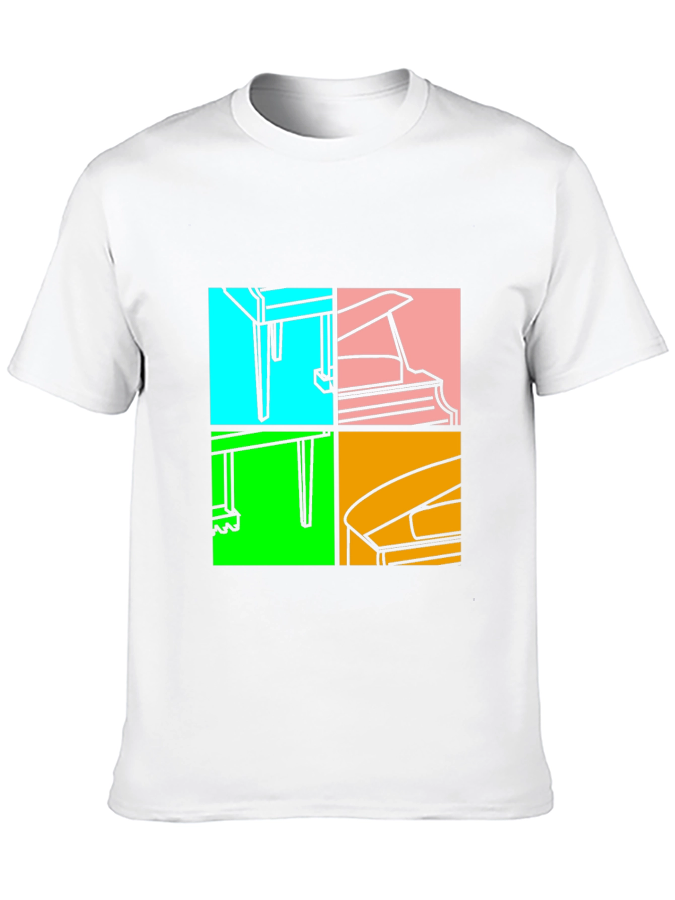 Piano Pop Art Black T-Shirt