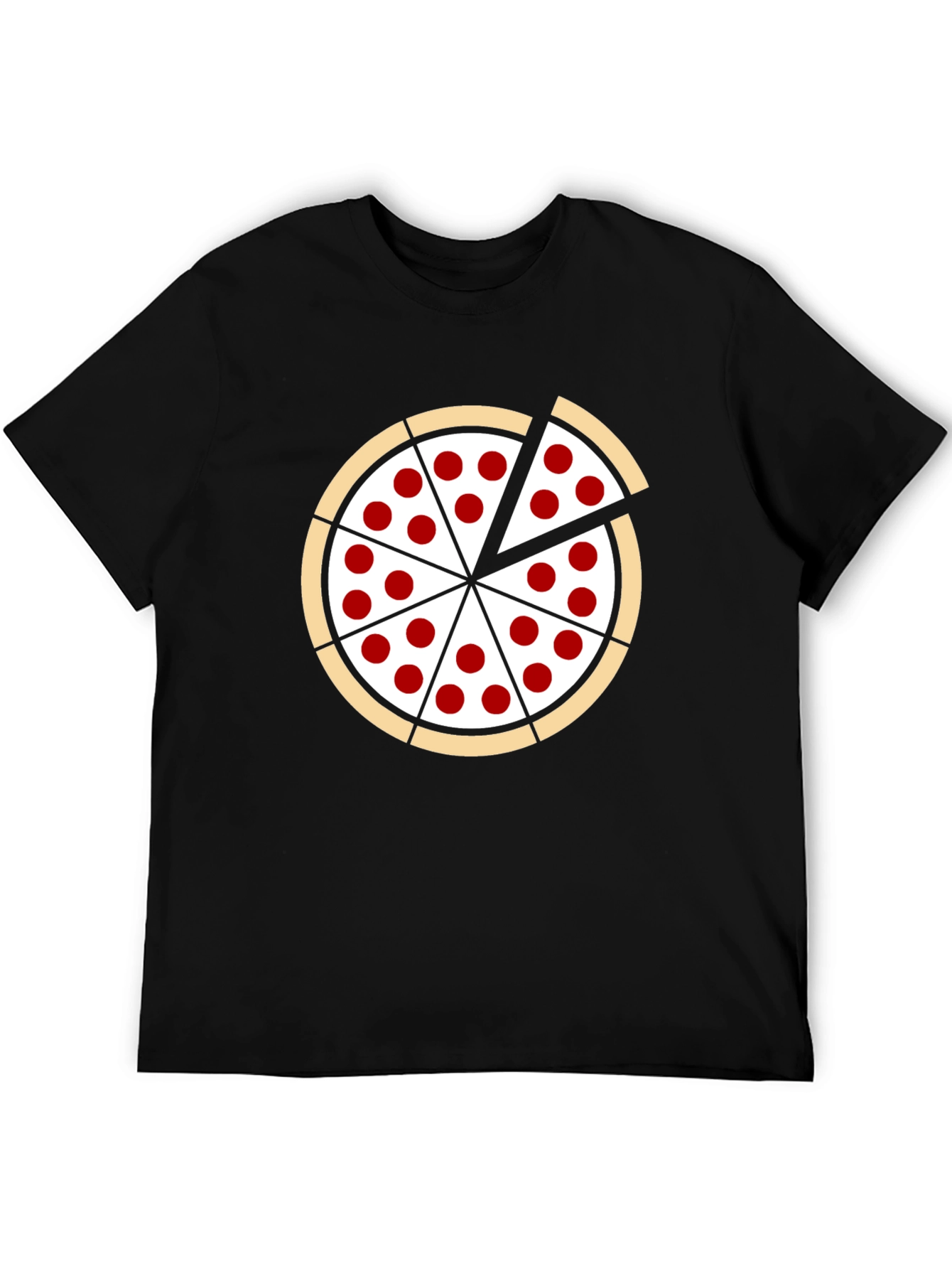 Pizza Graphic Black T-Shirt: Casual Fun Style