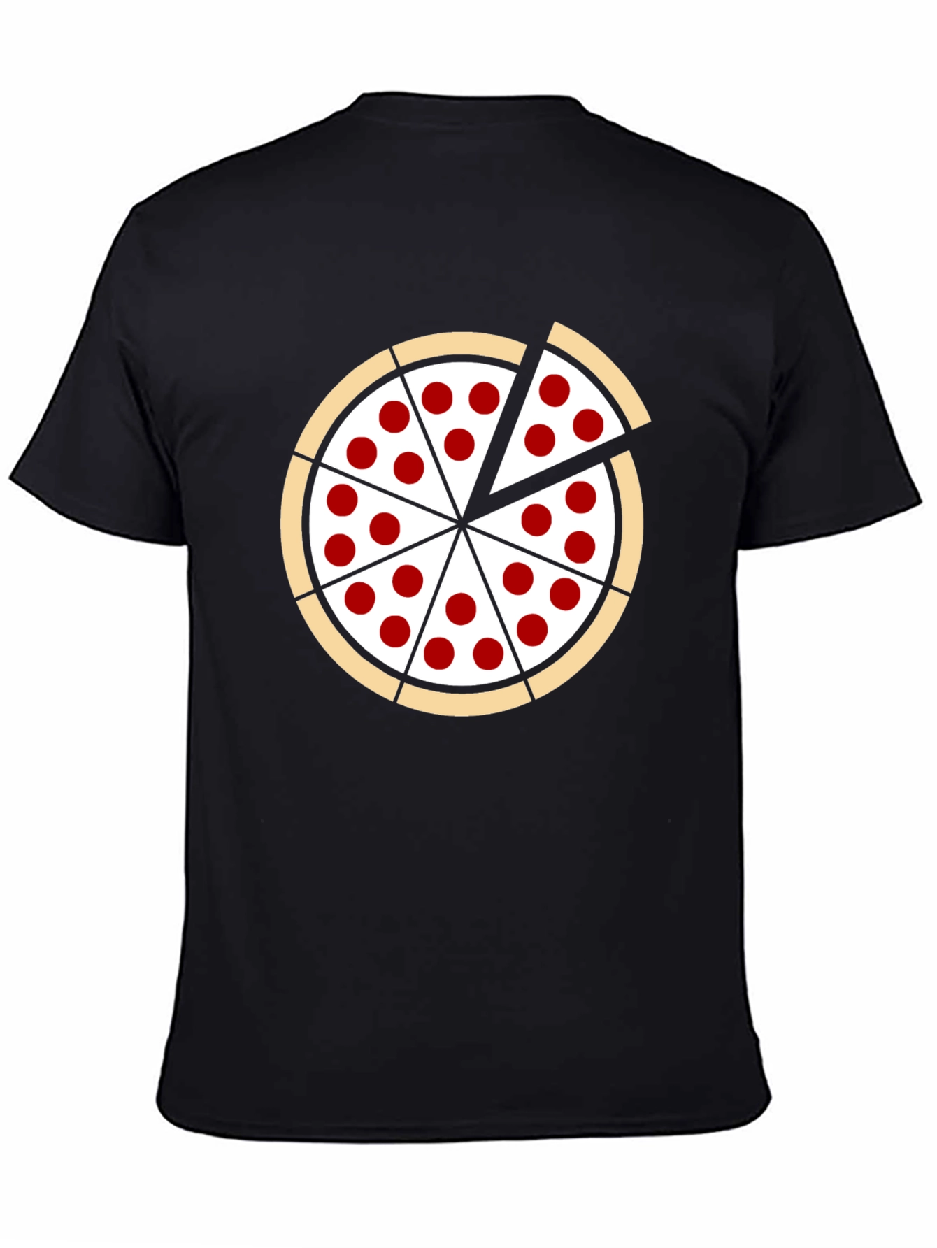 Pizza Graphic Black T-Shirt: Casual Fun Style