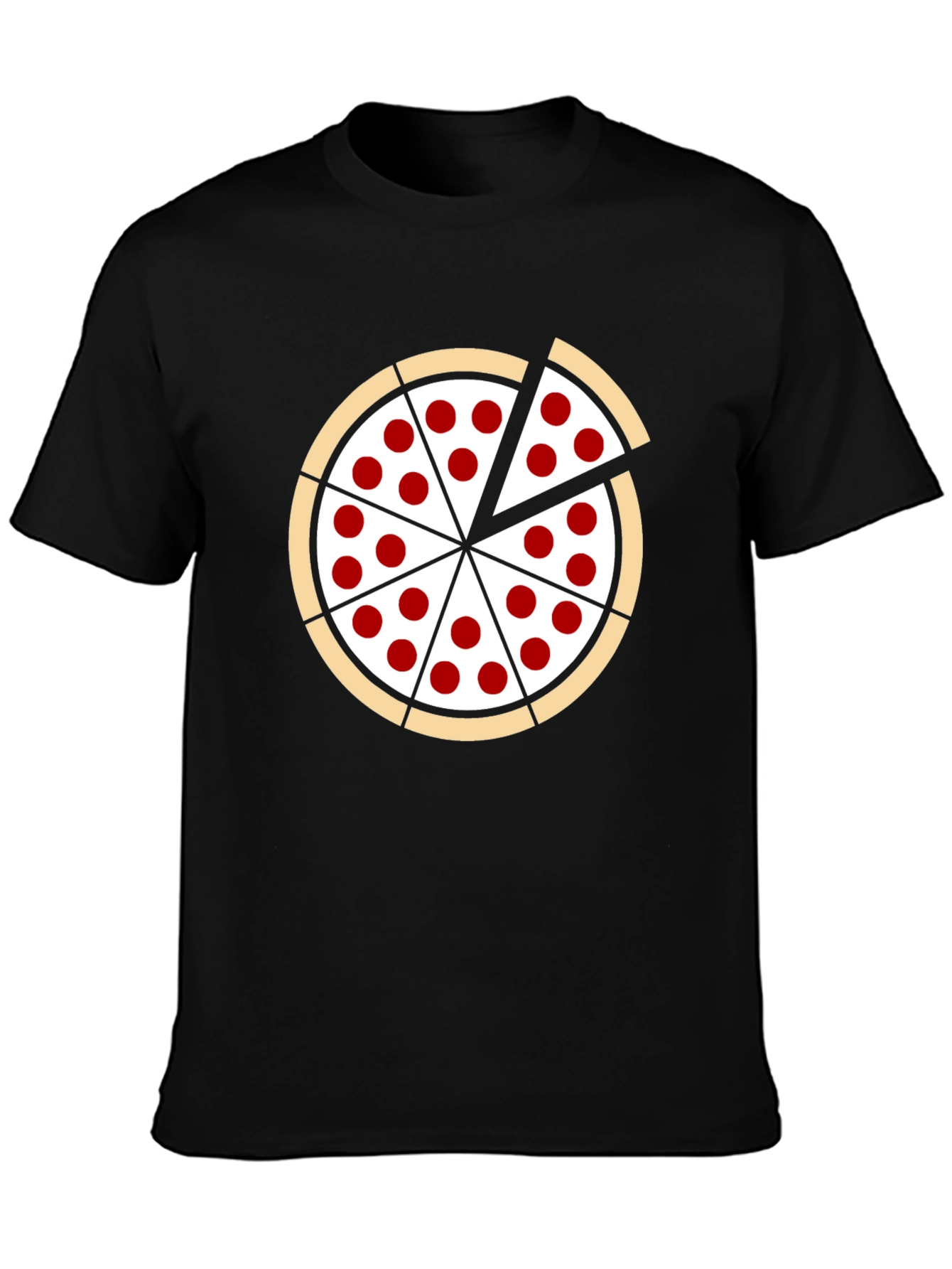 Pizza Graphic Black T-Shirt: Casual Fun Style