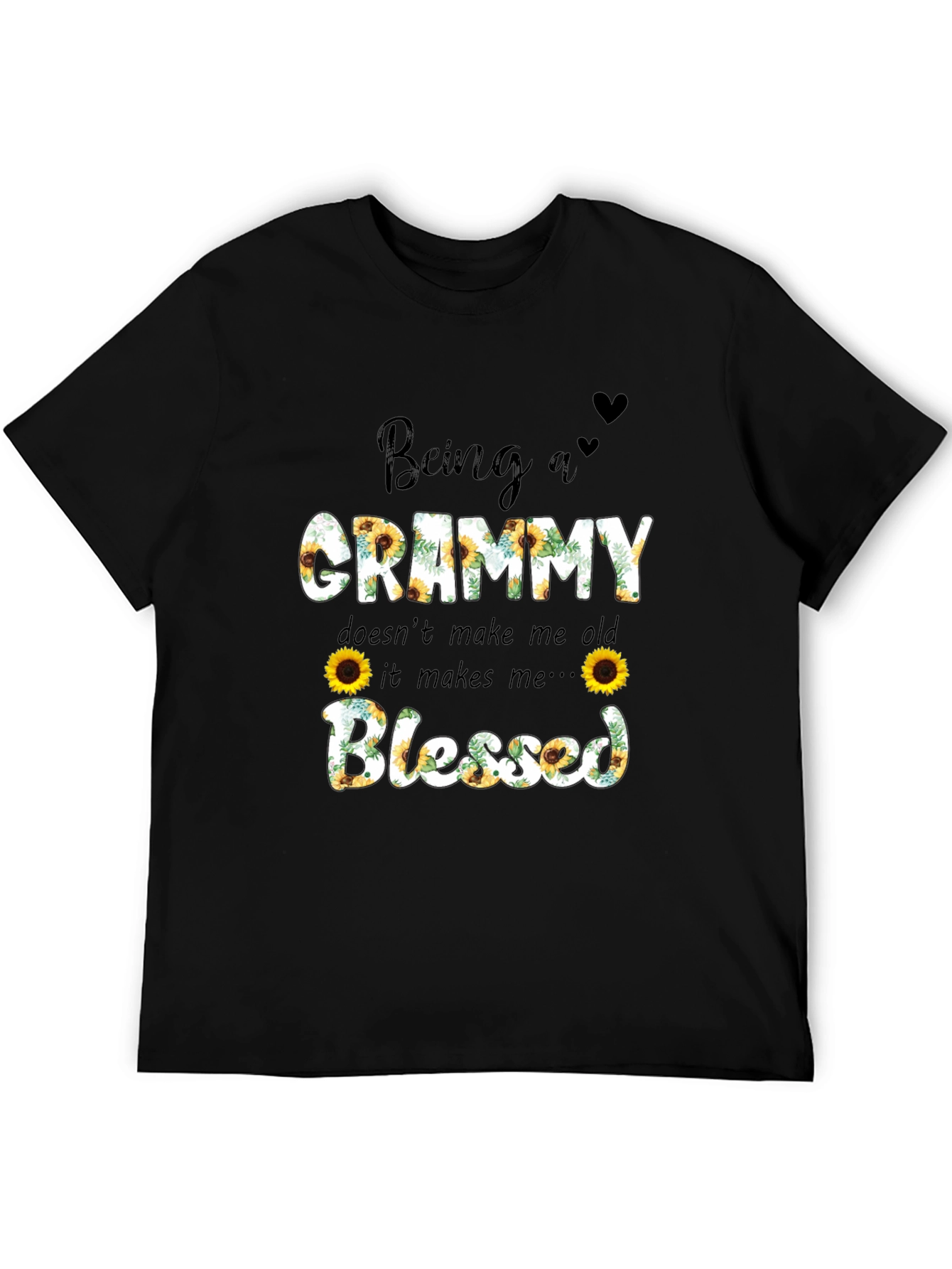 Being A Grammy Blessed Sunflower Graphic Tee