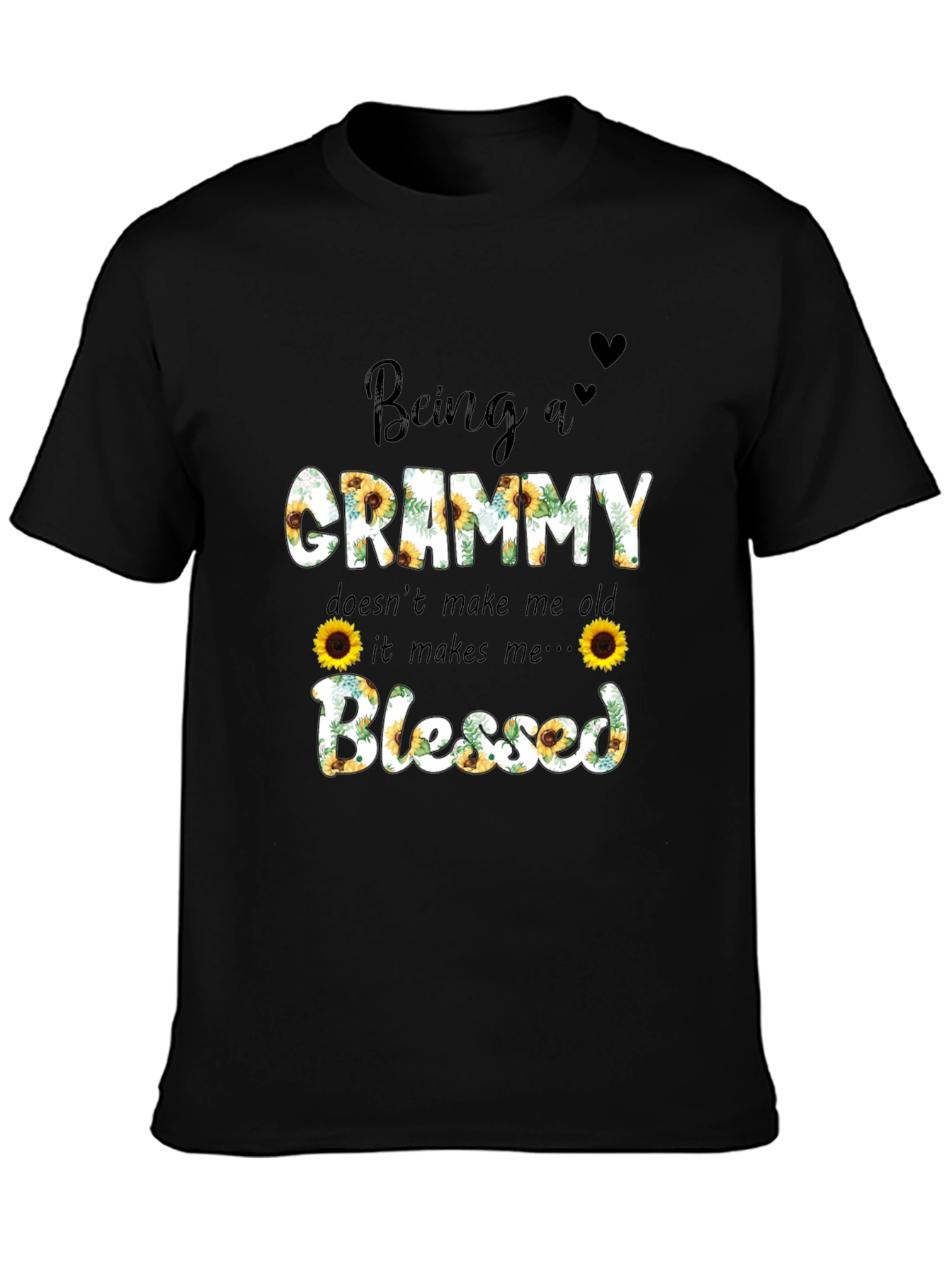 Being A Grammy Blessed Sunflower Graphic Tee