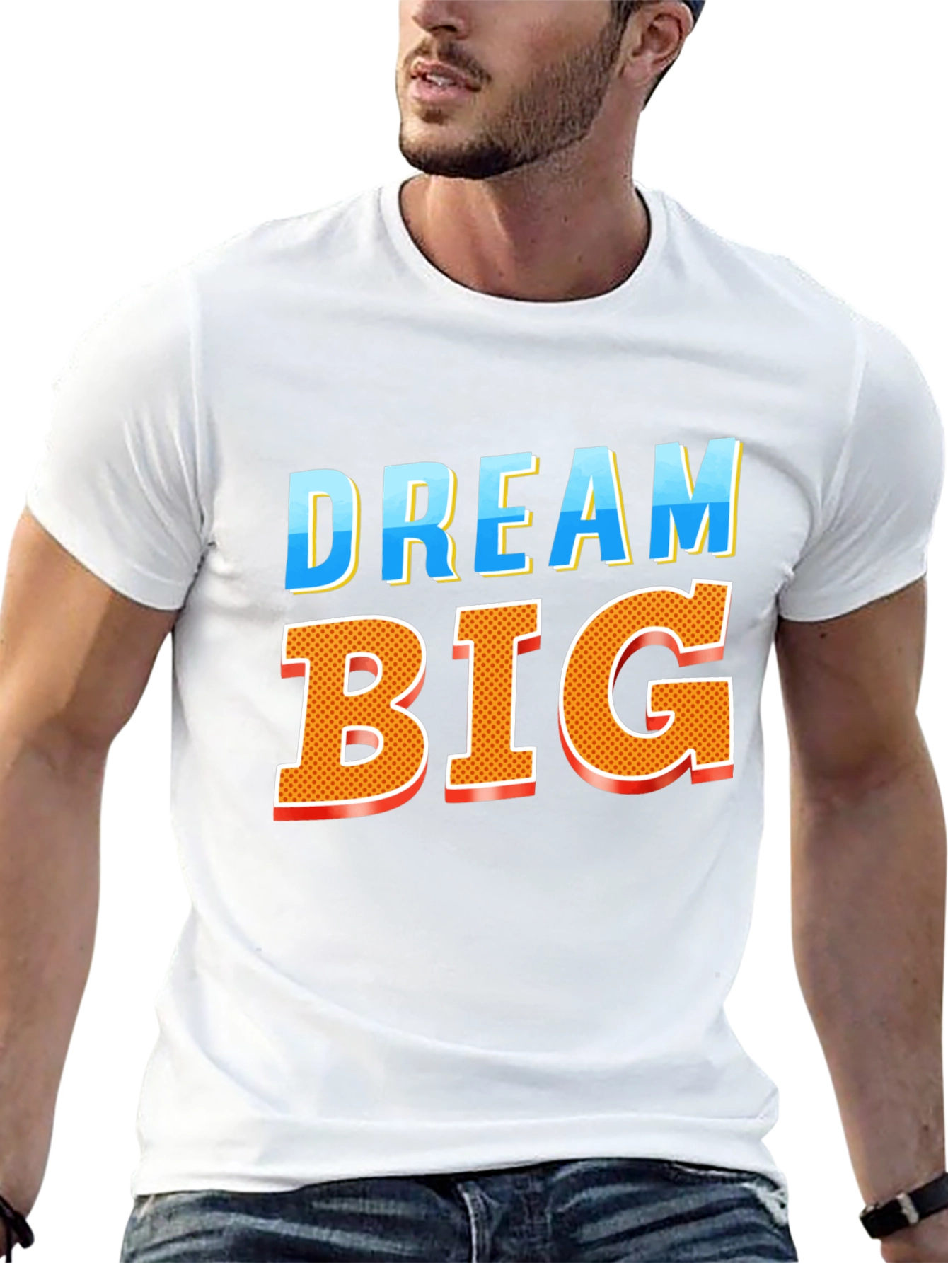 Dream Big Graphic Tee - Bold Black Cotton T-Shirt