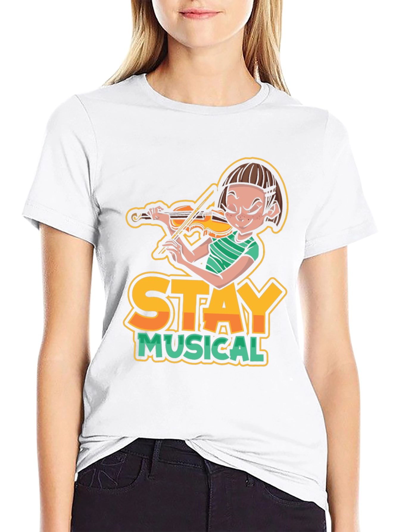 Stay Musical Violin Graphic Tee - Unisex