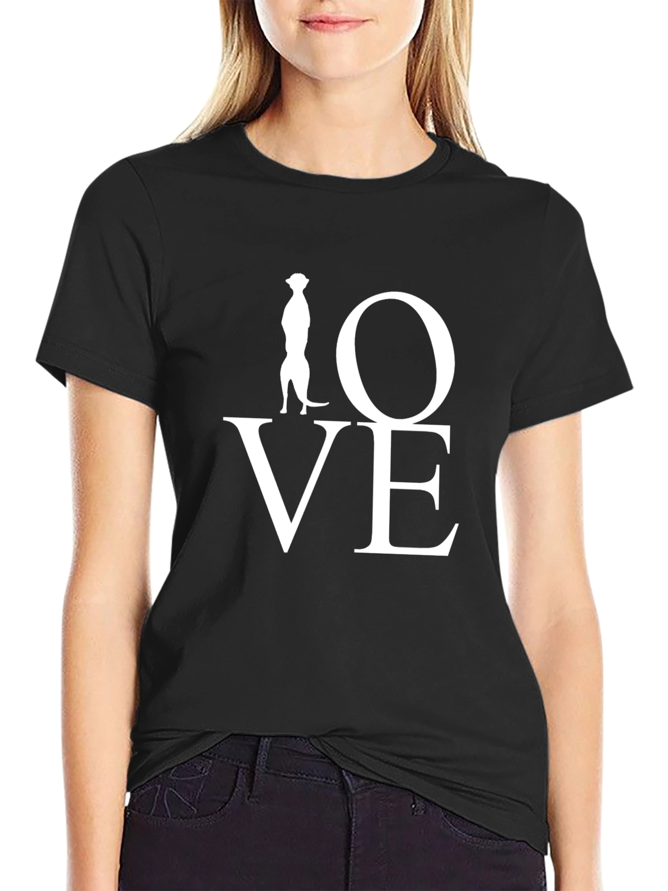 Meerkat Love Black T-Shirt