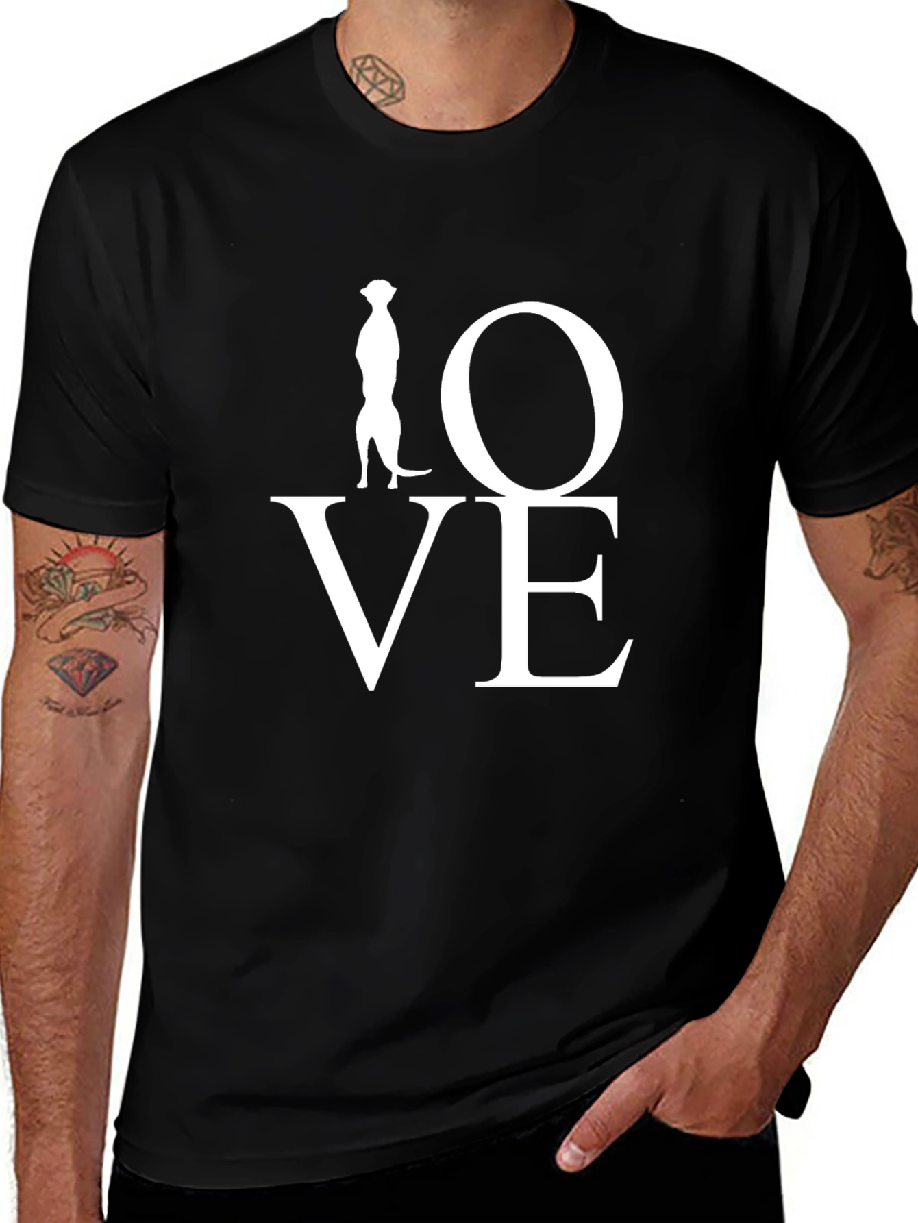 Meerkat Love Black T-Shirt