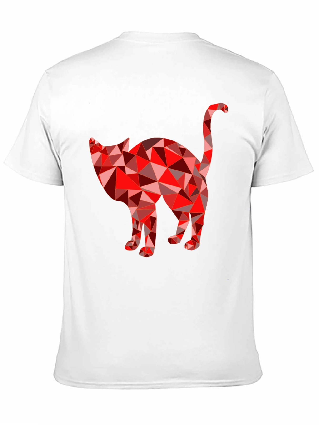 Geometric Cat Graphic T-Shirt - Modern Tee