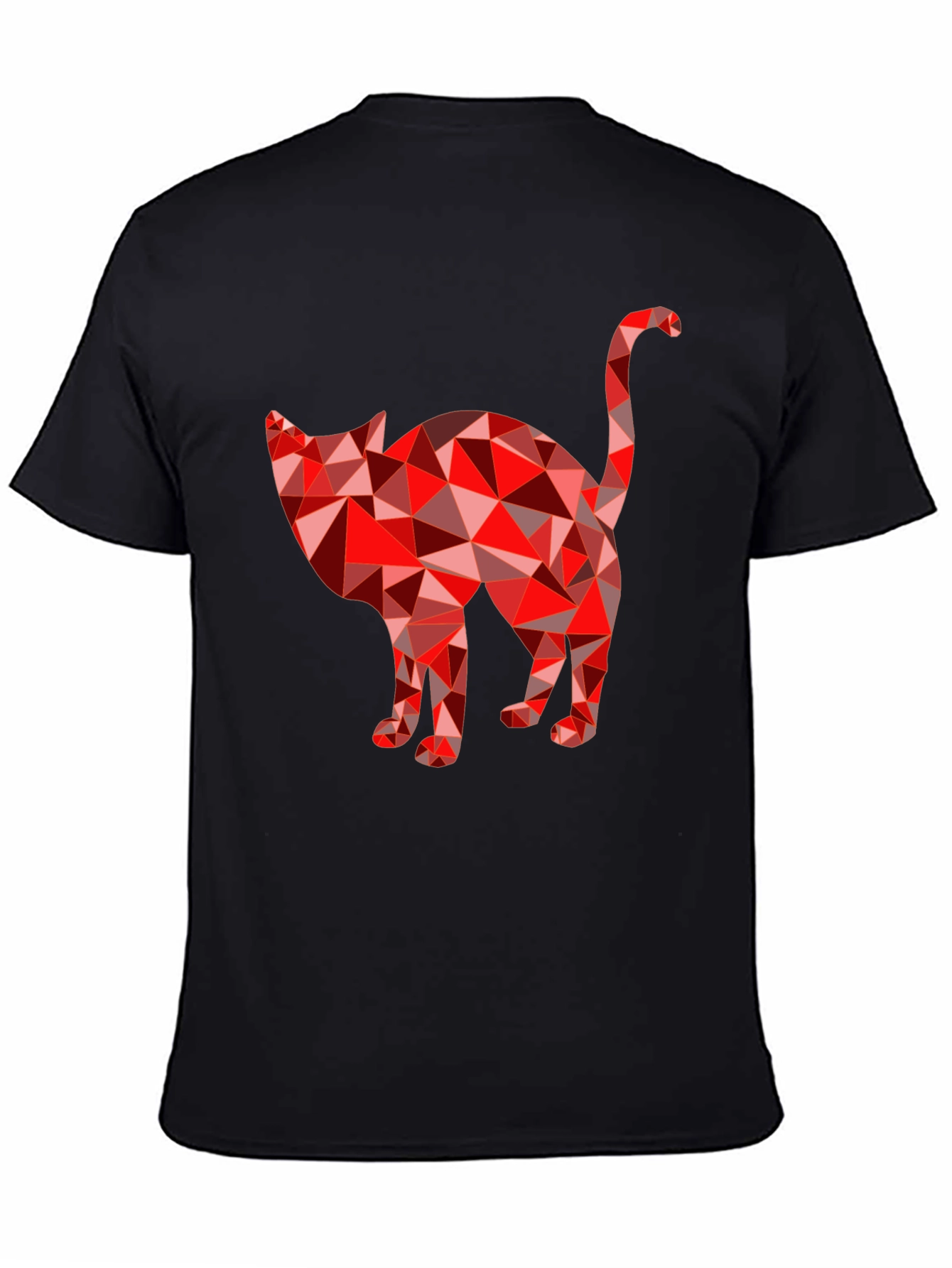 Geometric Cat Graphic T-Shirt - Modern Tee
