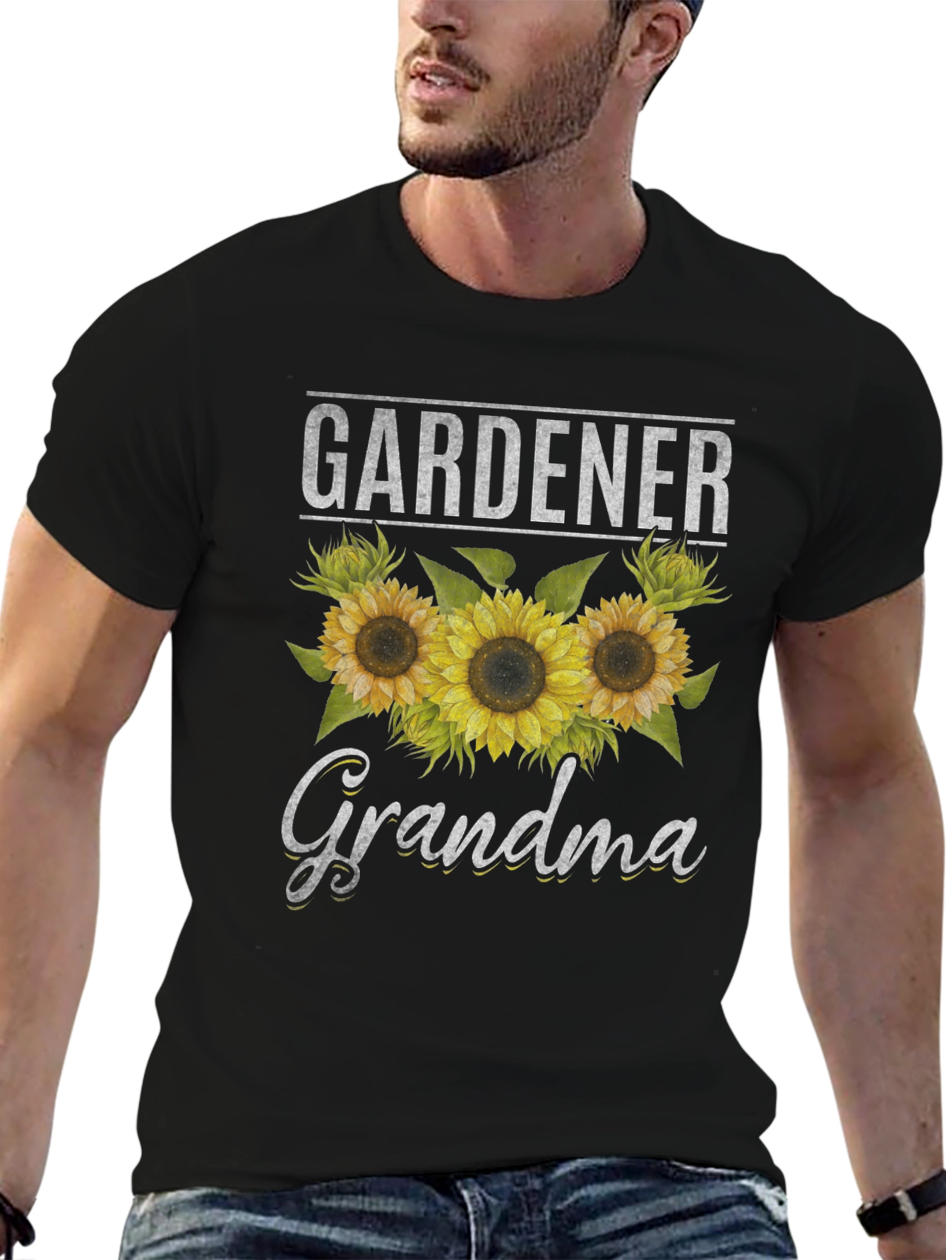 Gardener Grandma T-Shirt with Sunflower Design