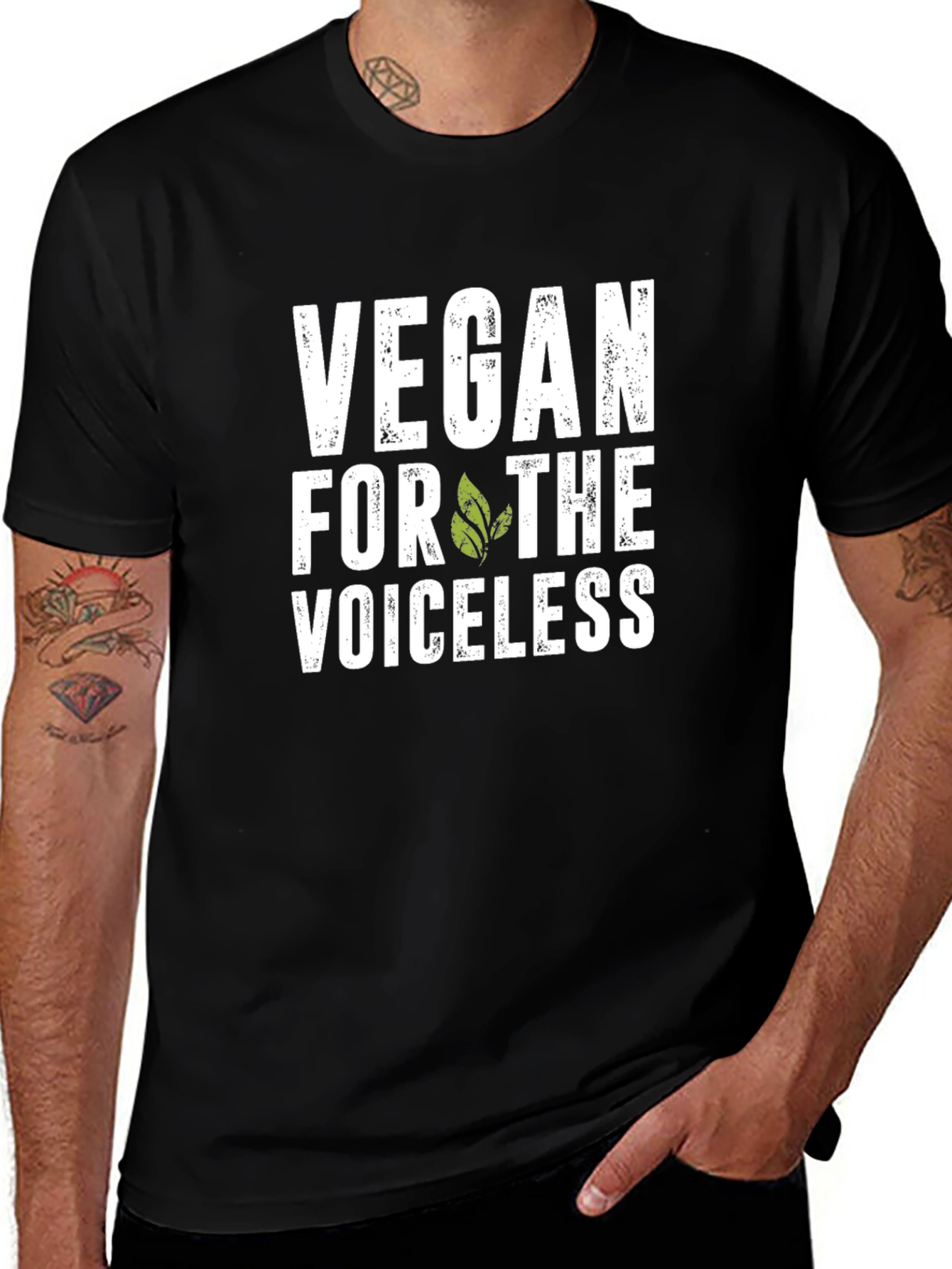 Vegan for the Voiceless Graphic Tee - Black