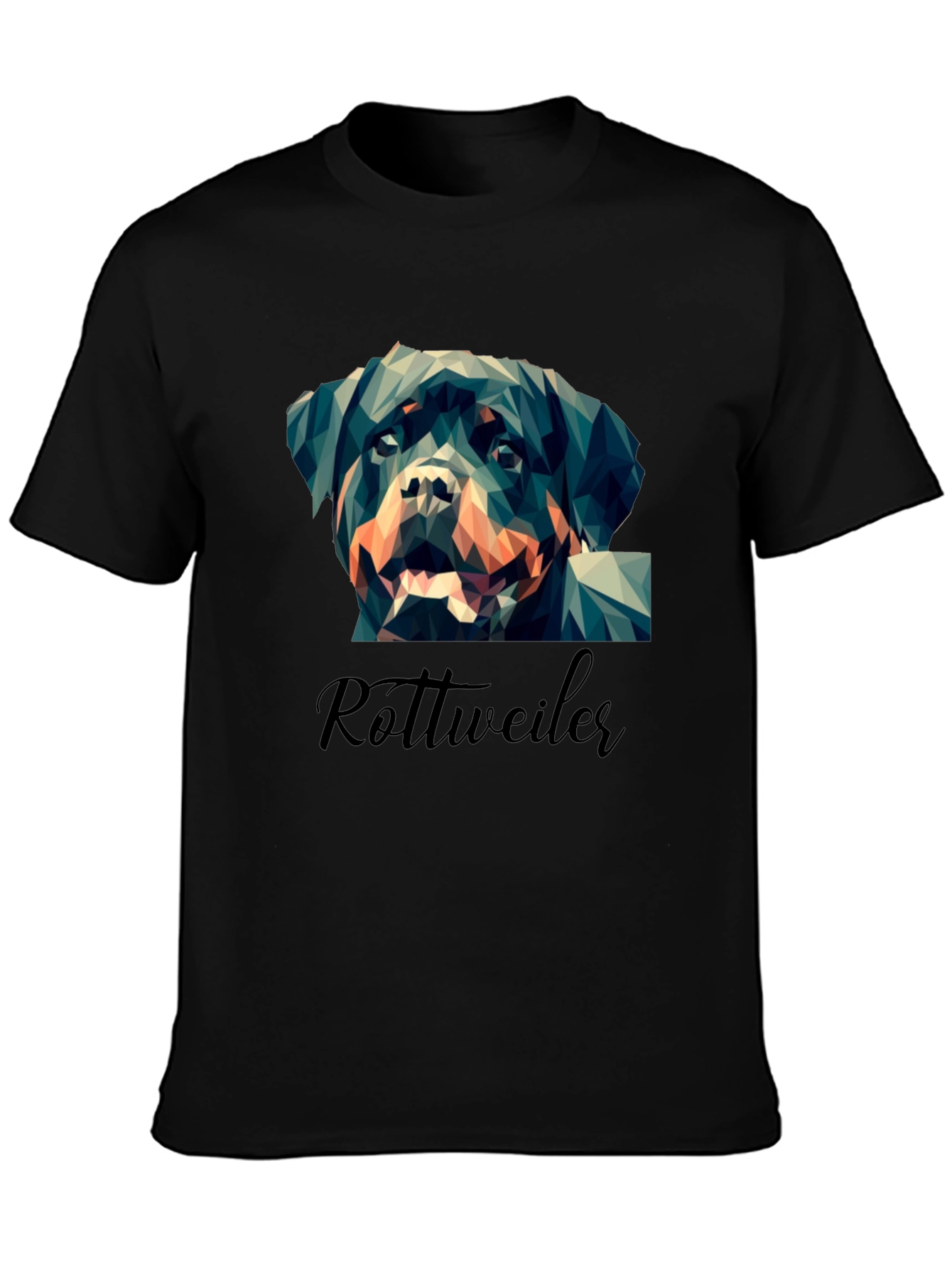 Geometric Rottweiler Graphic Print Tee