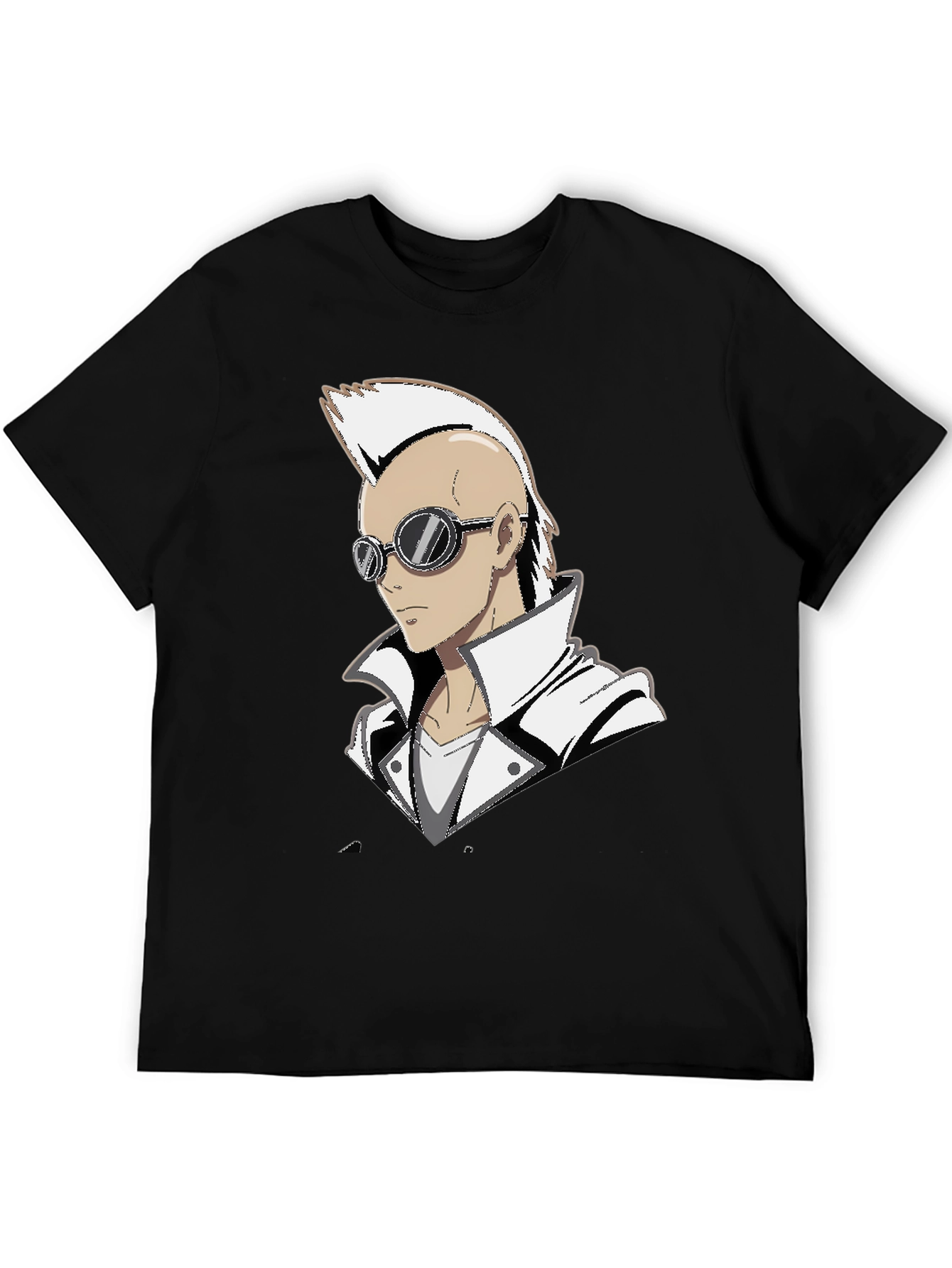 Anime Punk Graphic Tee - Black Cotton Shirt