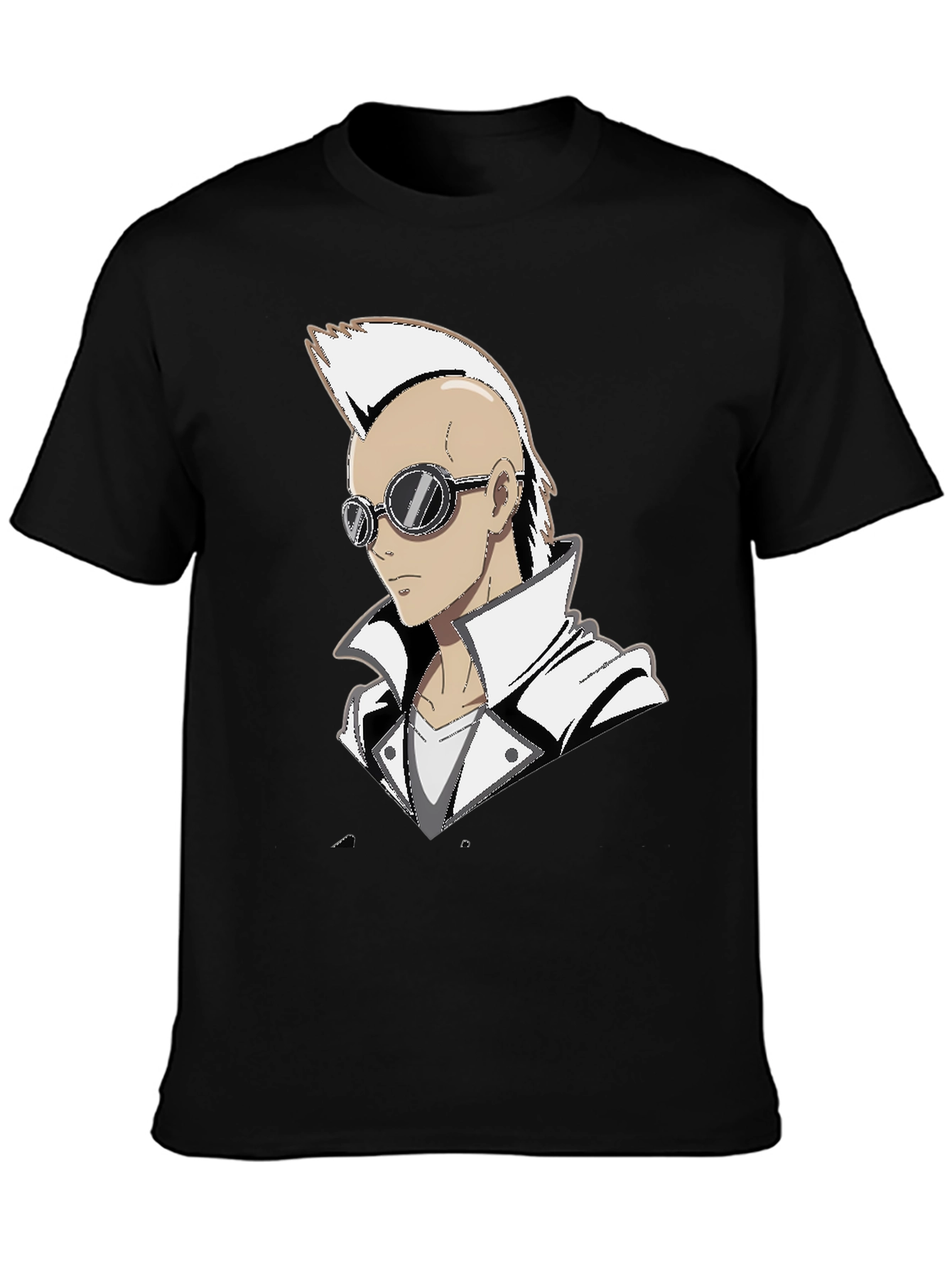 Anime Punk Graphic Tee - Black Cotton Shirt