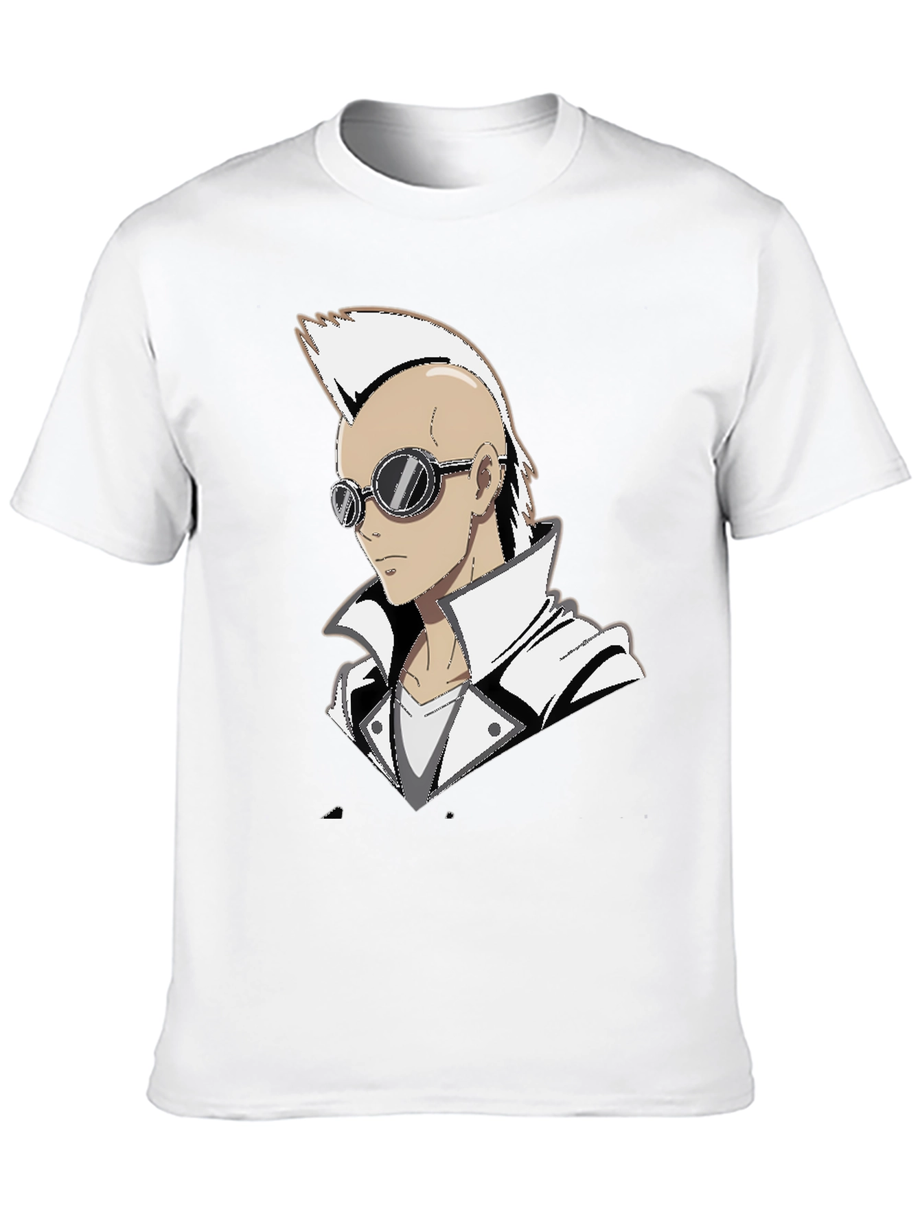 Anime Punk Graphic Tee - Black Cotton Shirt