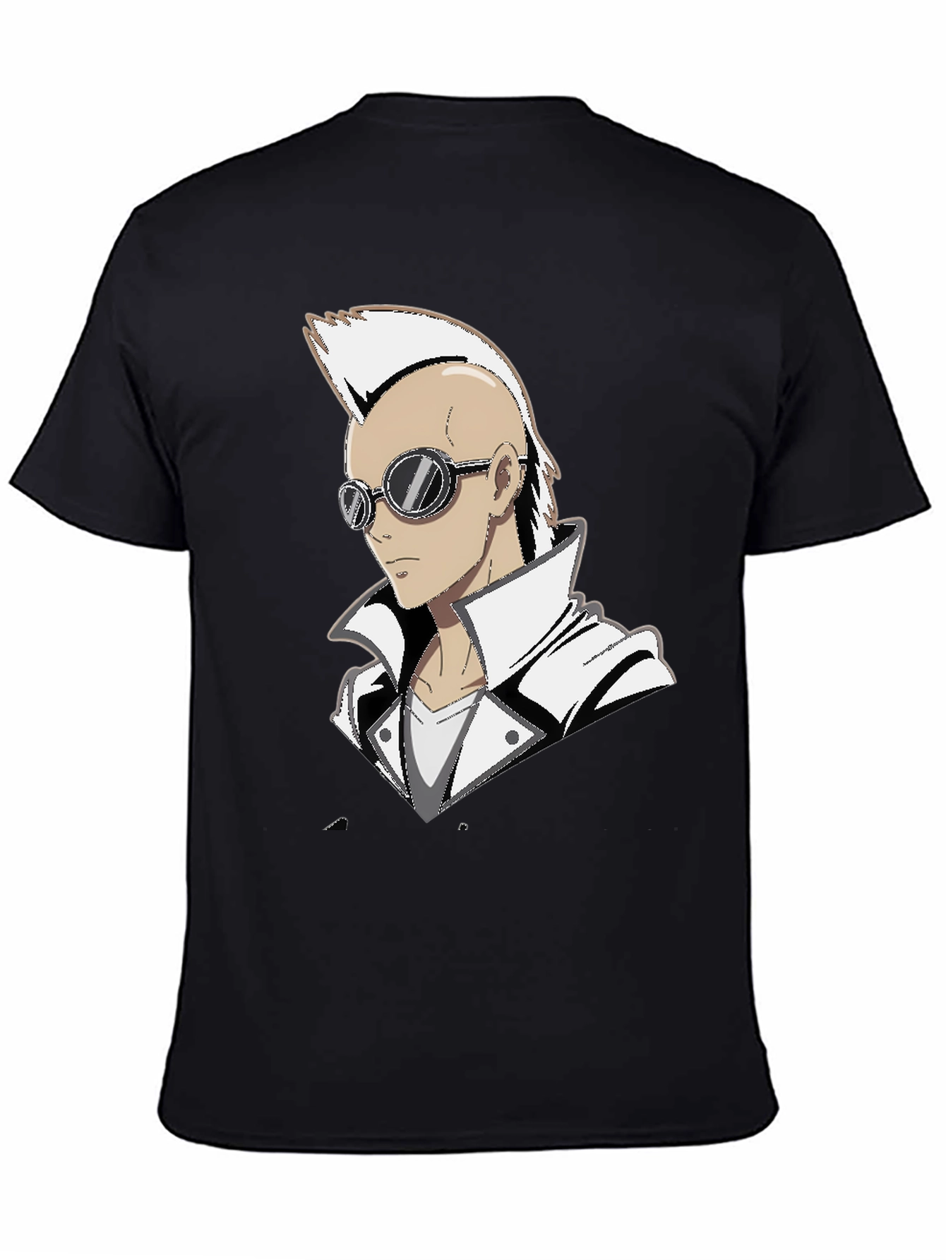 Anime Punk Graphic Tee - Black Cotton Shirt
