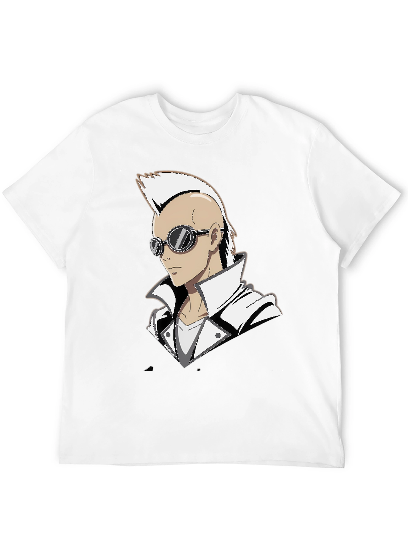 Anime Punk Graphic Tee - Black Cotton Shirt