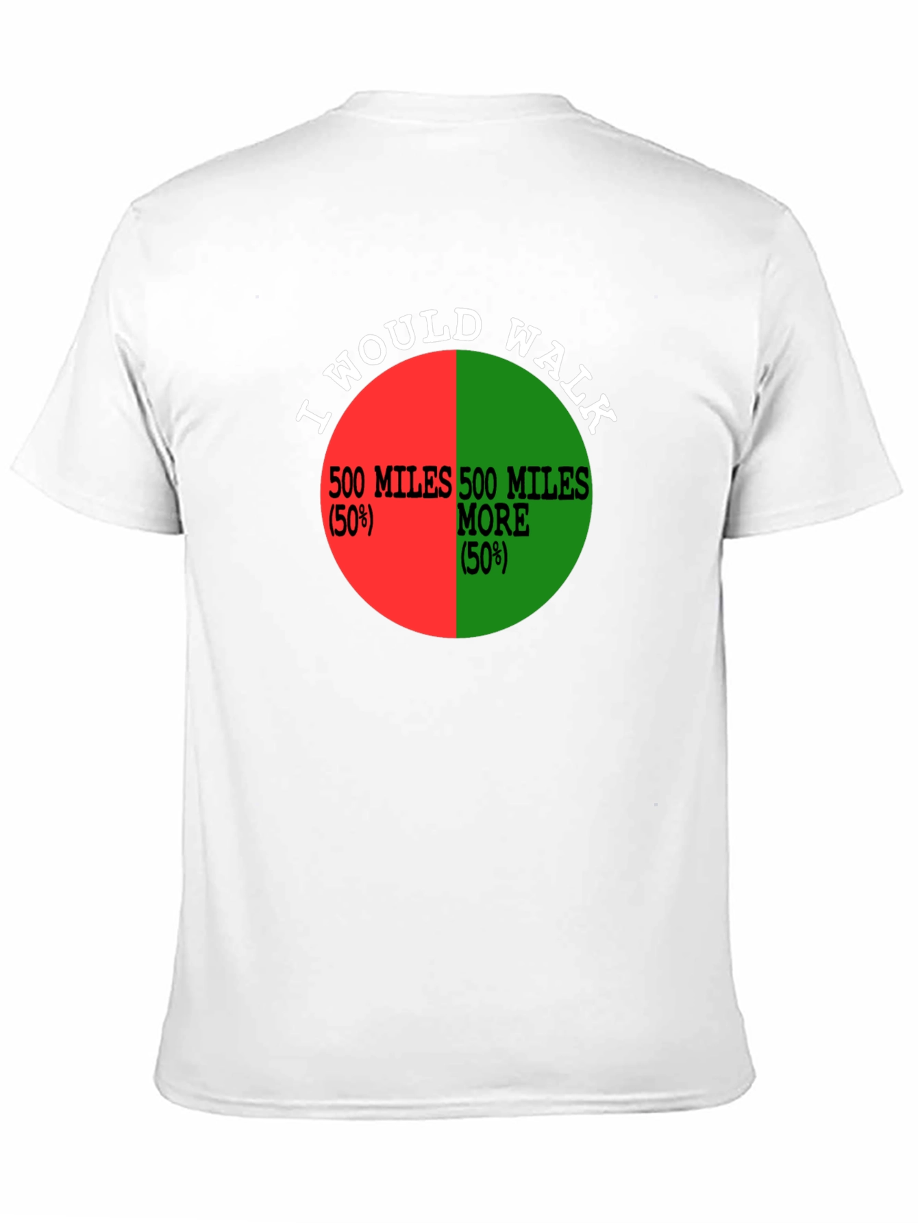 I Would Walk 500 Miles Funny Pie Chart T-Shirt