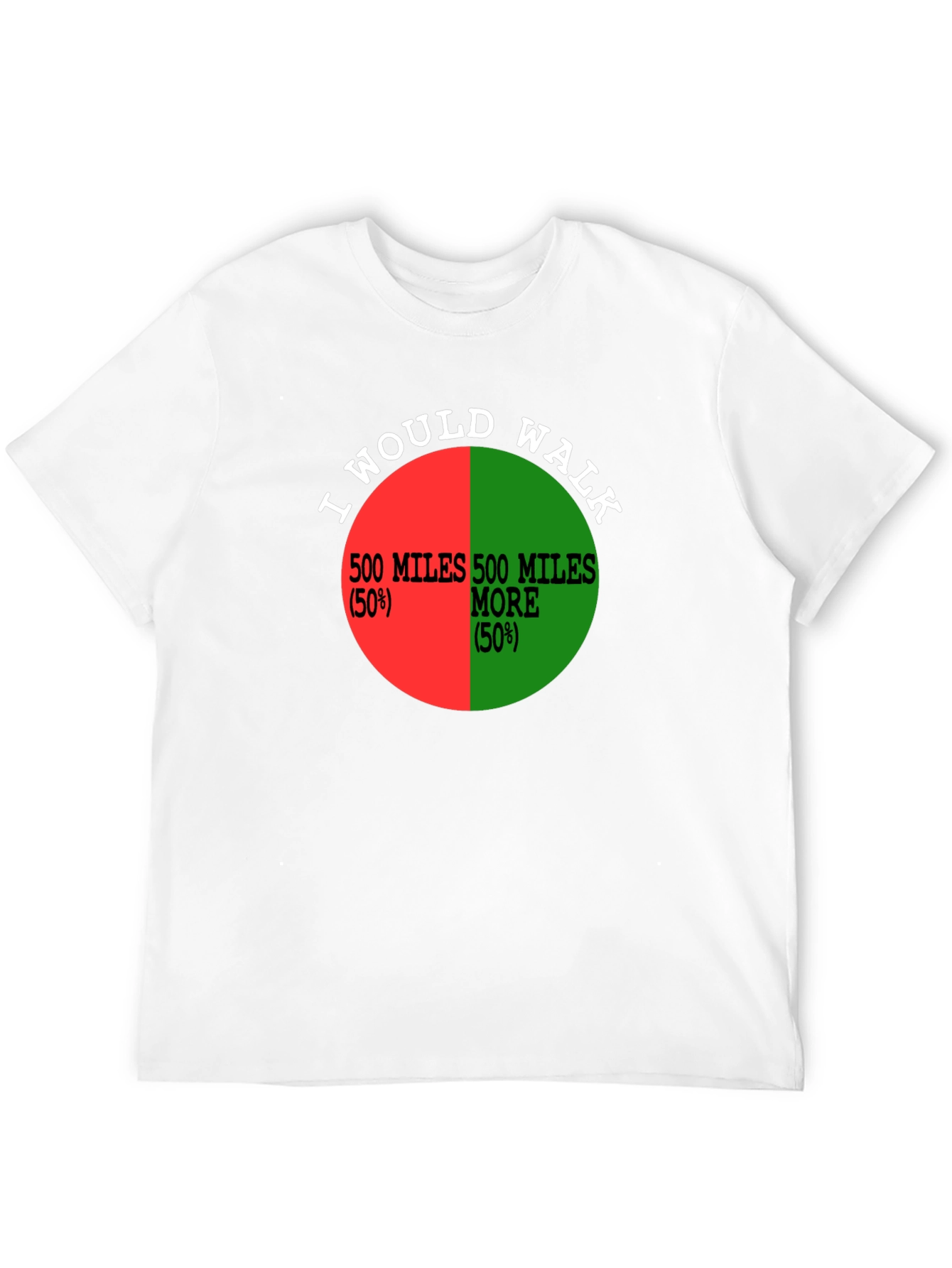 I Would Walk 500 Miles Funny Pie Chart T-Shirt