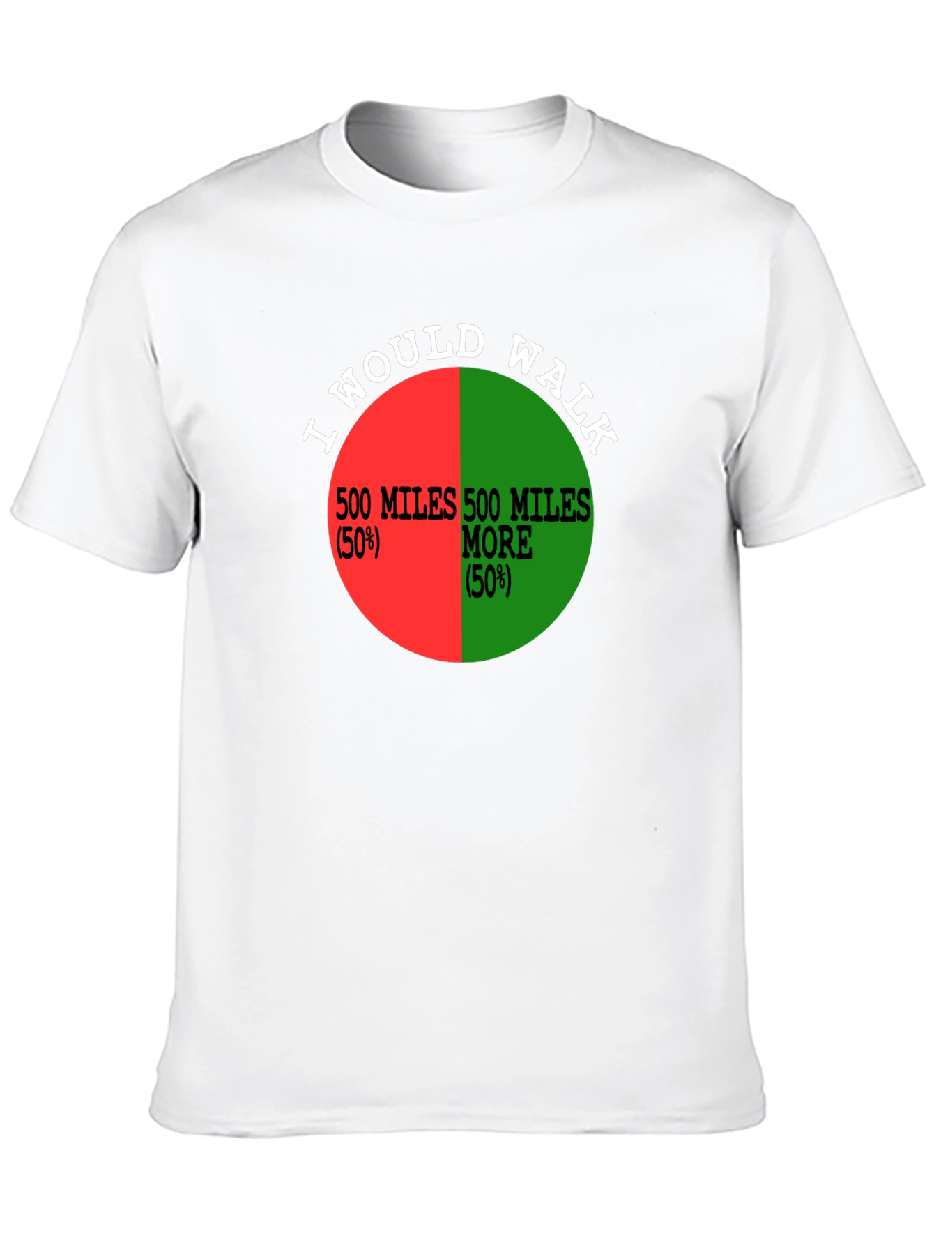 I Would Walk 500 Miles Funny Pie Chart T-Shirt