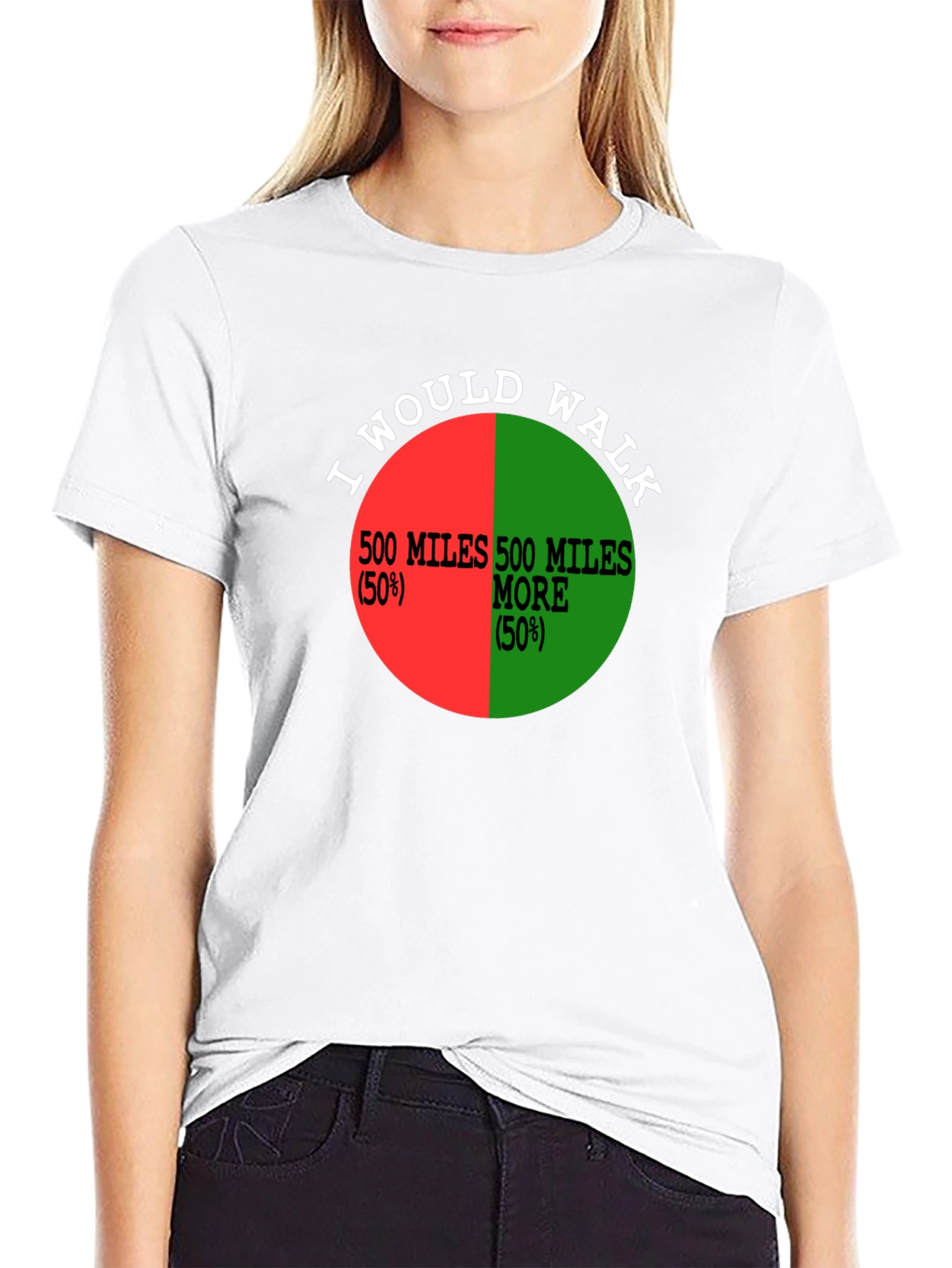 I Would Walk 500 Miles Funny Pie Chart T-Shirt