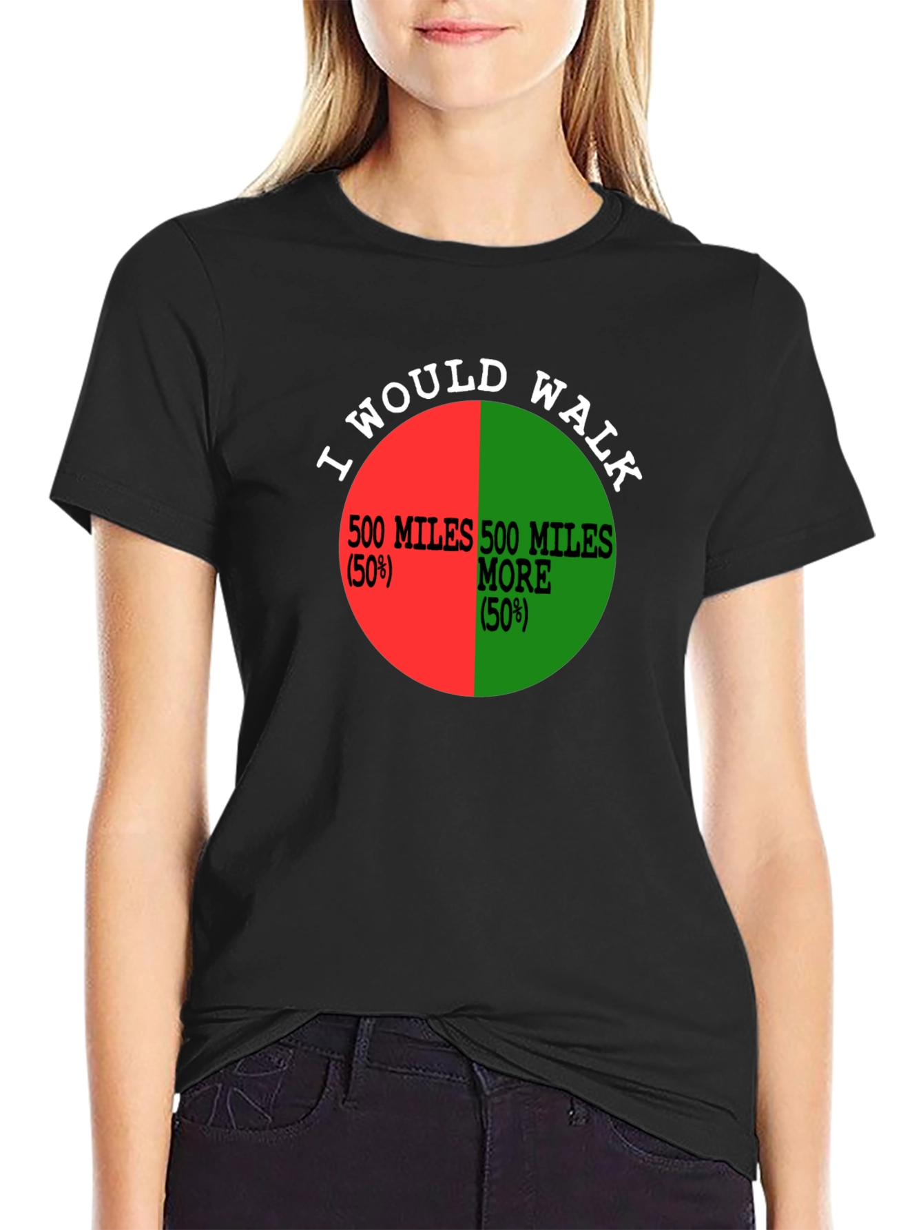 I Would Walk 500 Miles Funny Pie Chart T-Shirt