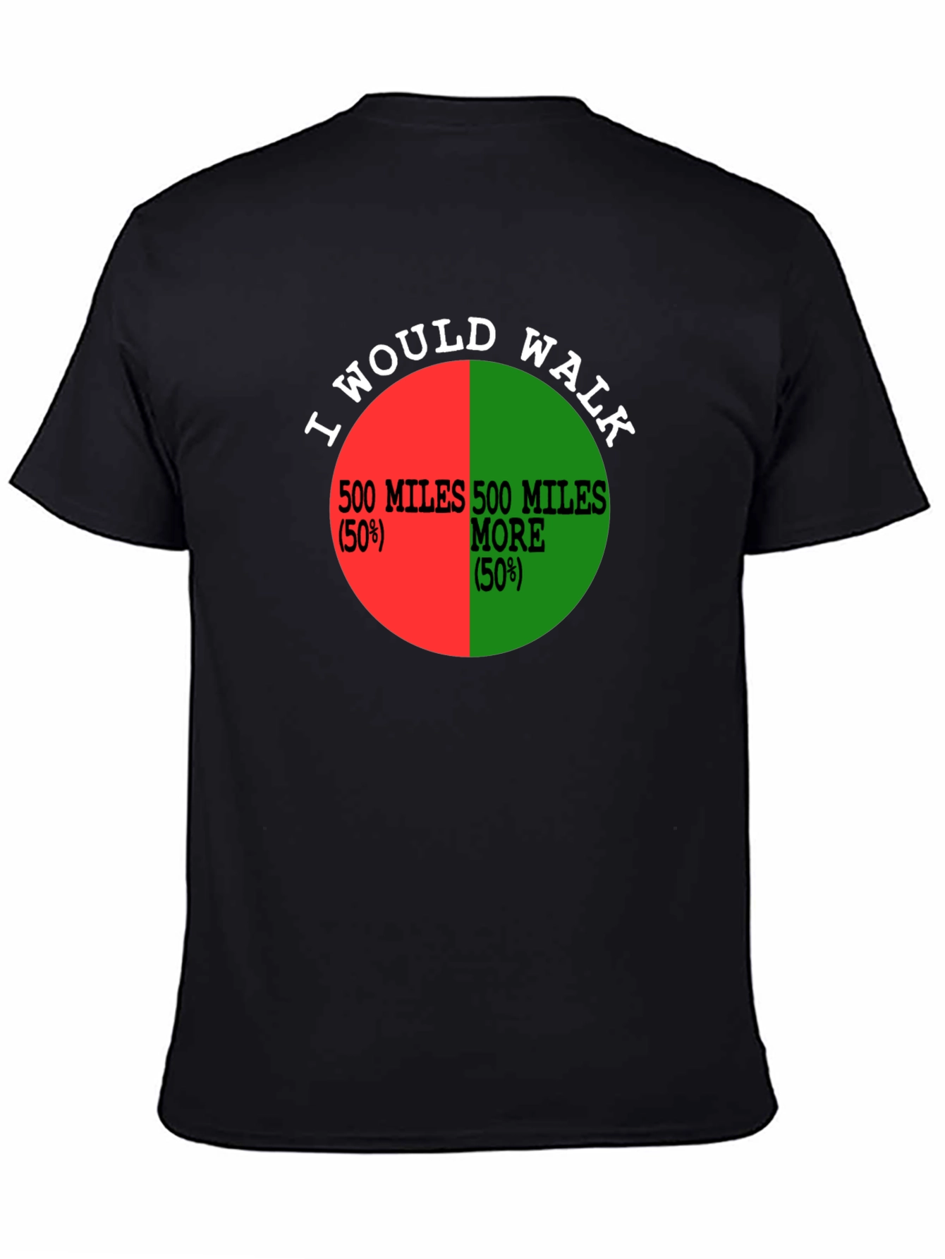I Would Walk 500 Miles Funny Pie Chart T-Shirt