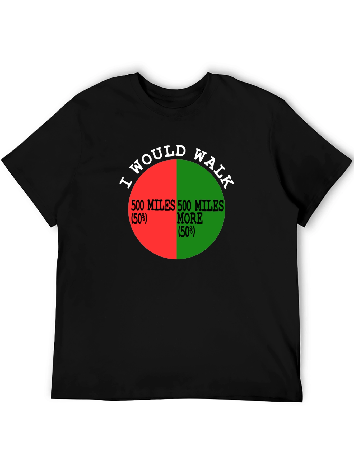 I Would Walk 500 Miles Funny Pie Chart T-Shirt