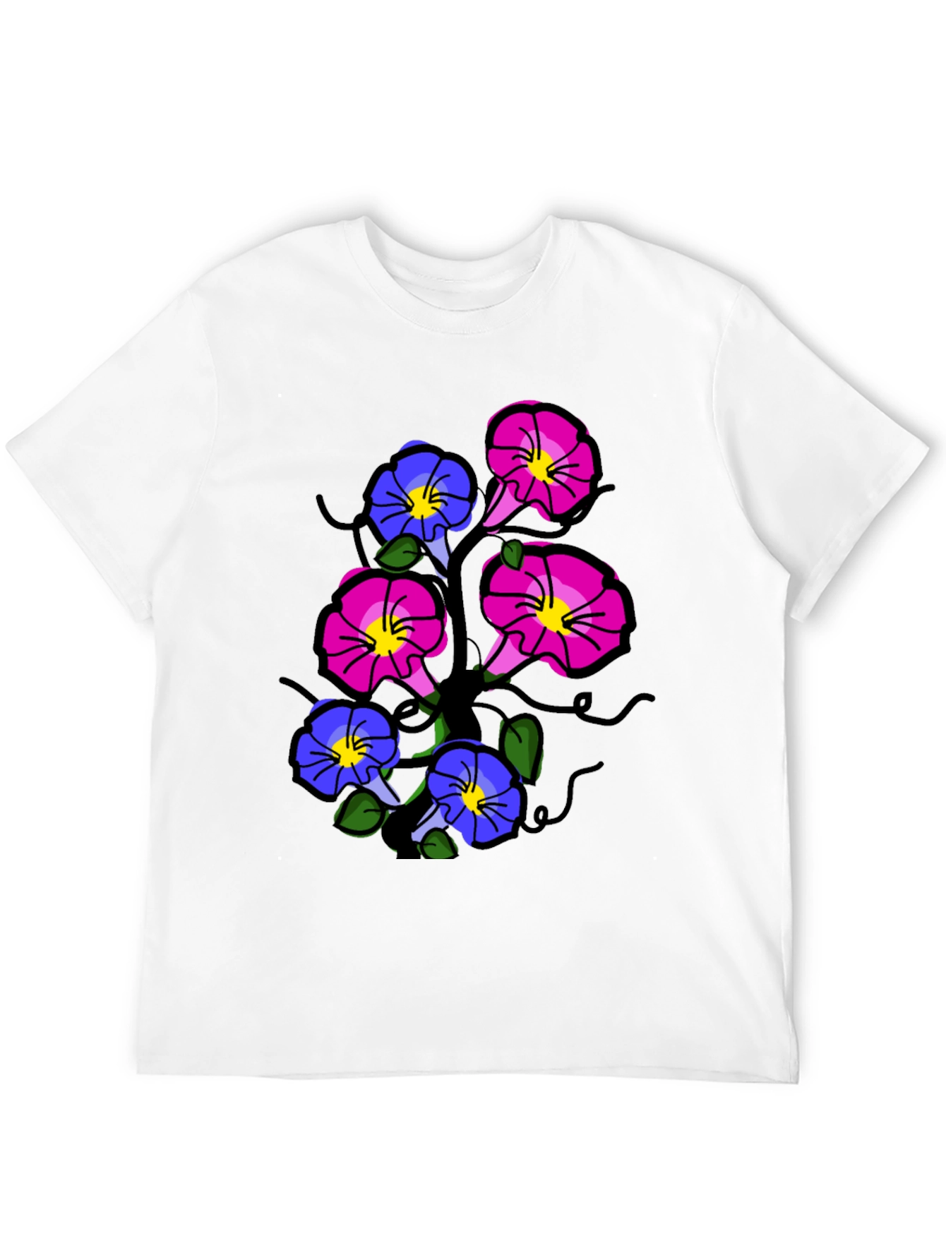 Floral Print T-Shirt - Unique Flower Design