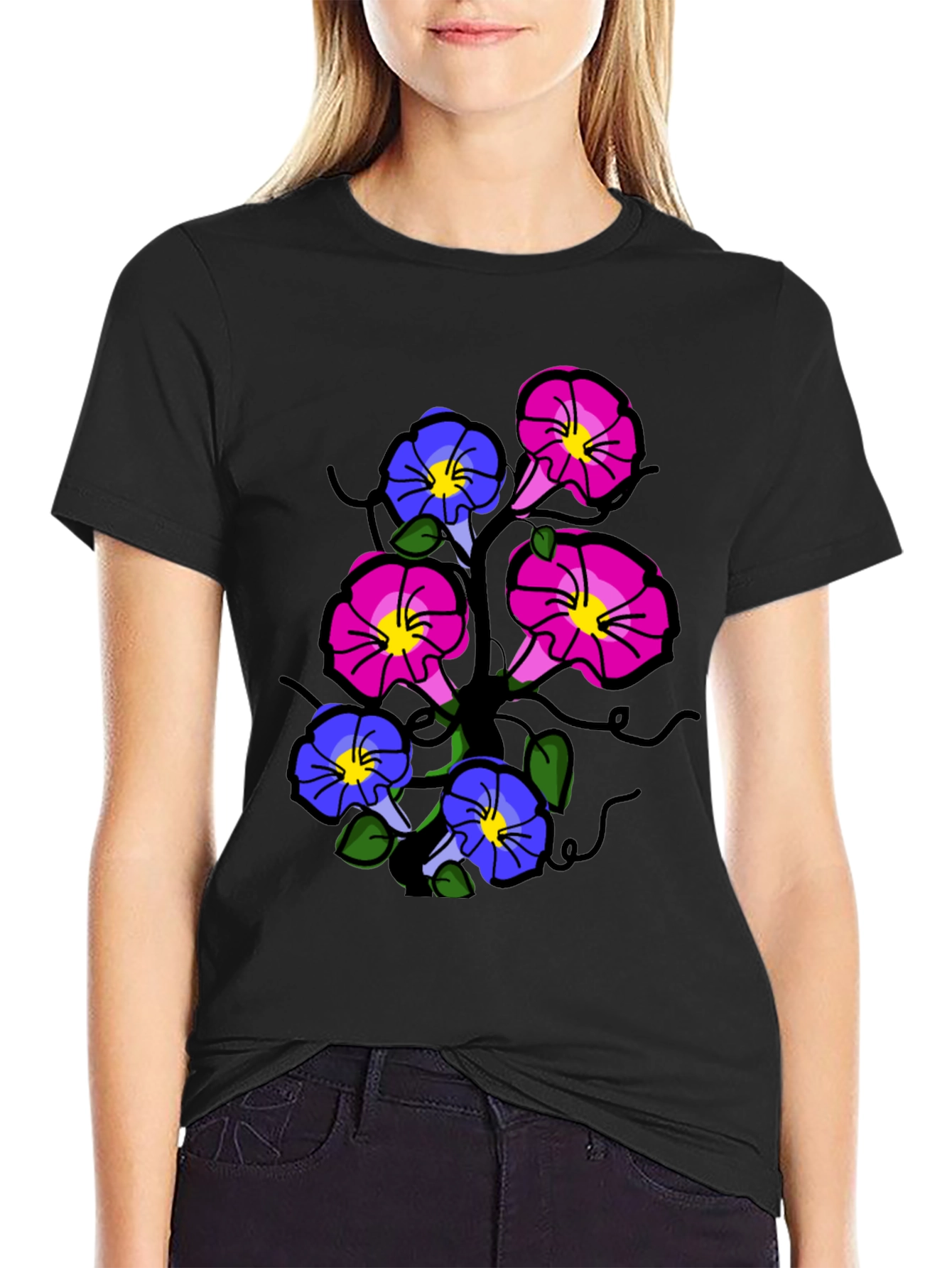 Floral Print T-Shirt - Unique Flower Design