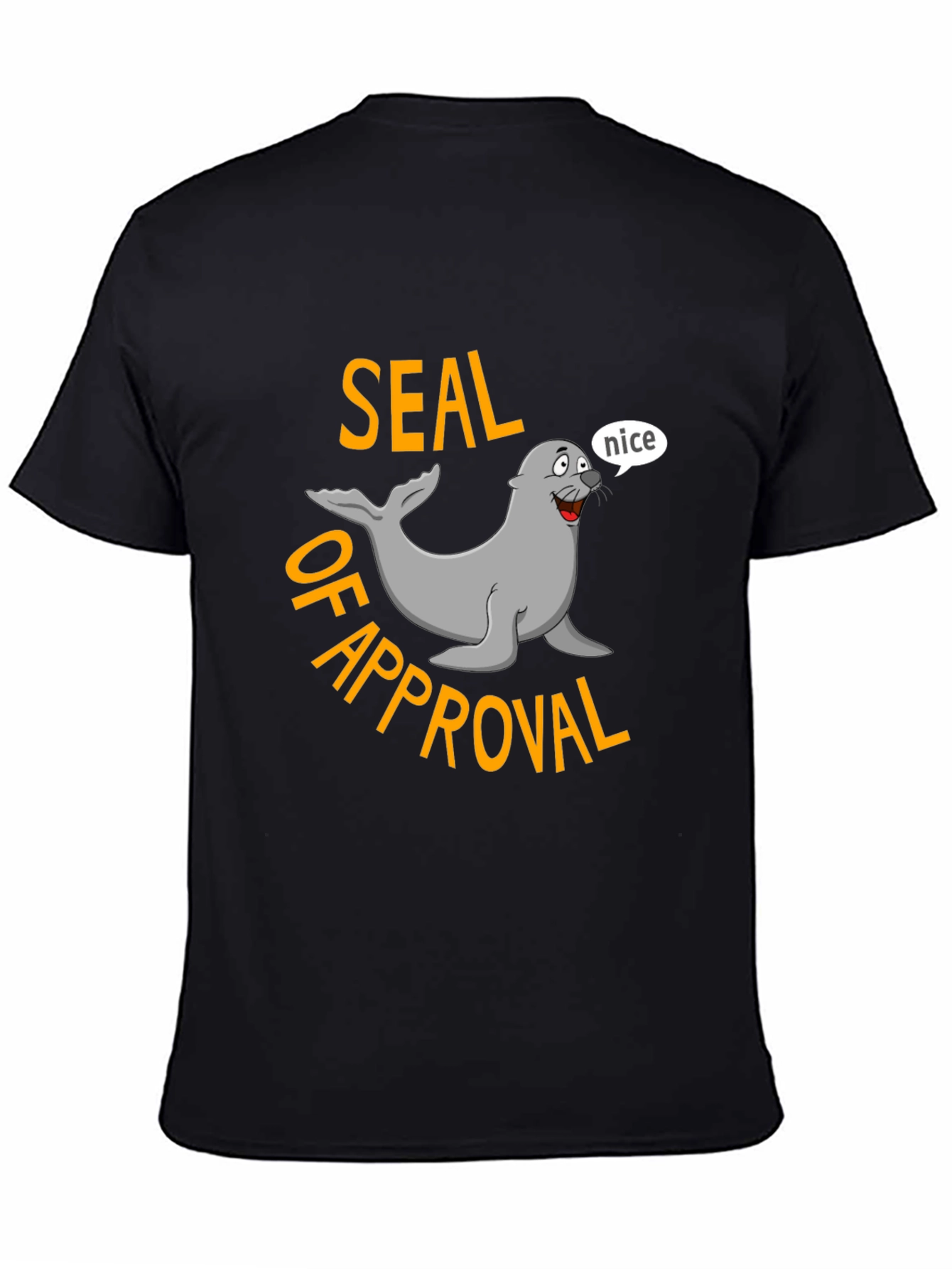 Seal of Approval Black T-Shirt - Funny Graphic Tee