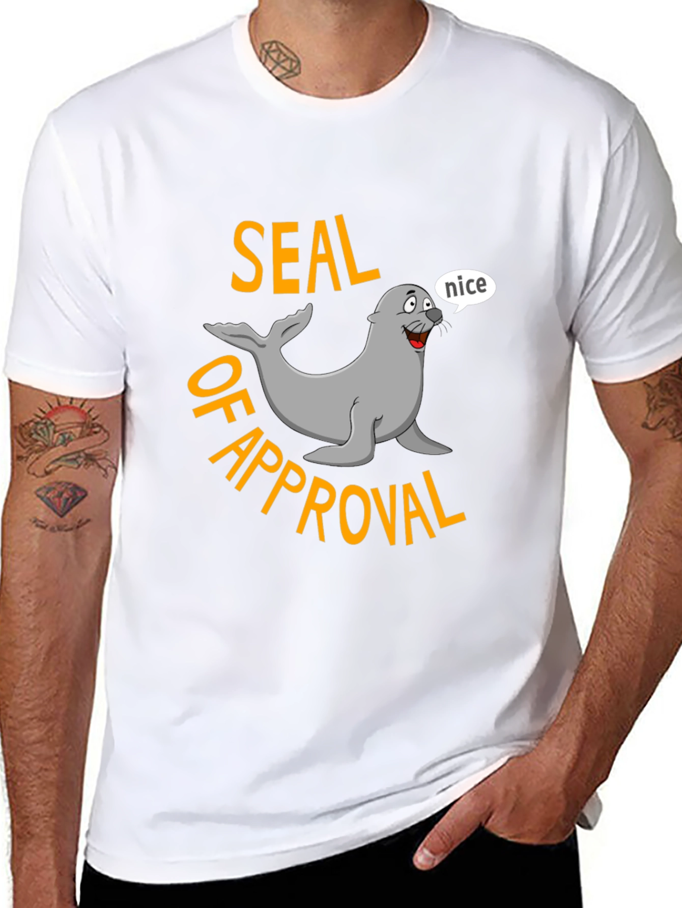 Seal of Approval Black T-Shirt - Funny Graphic Tee