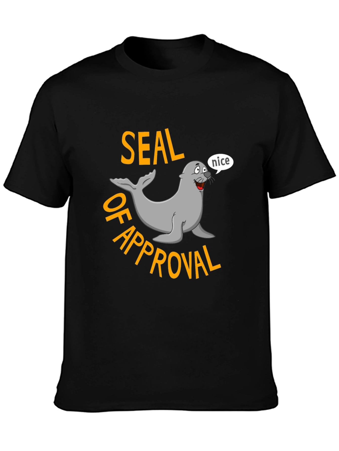 Seal of Approval Black T-Shirt - Funny Graphic Tee