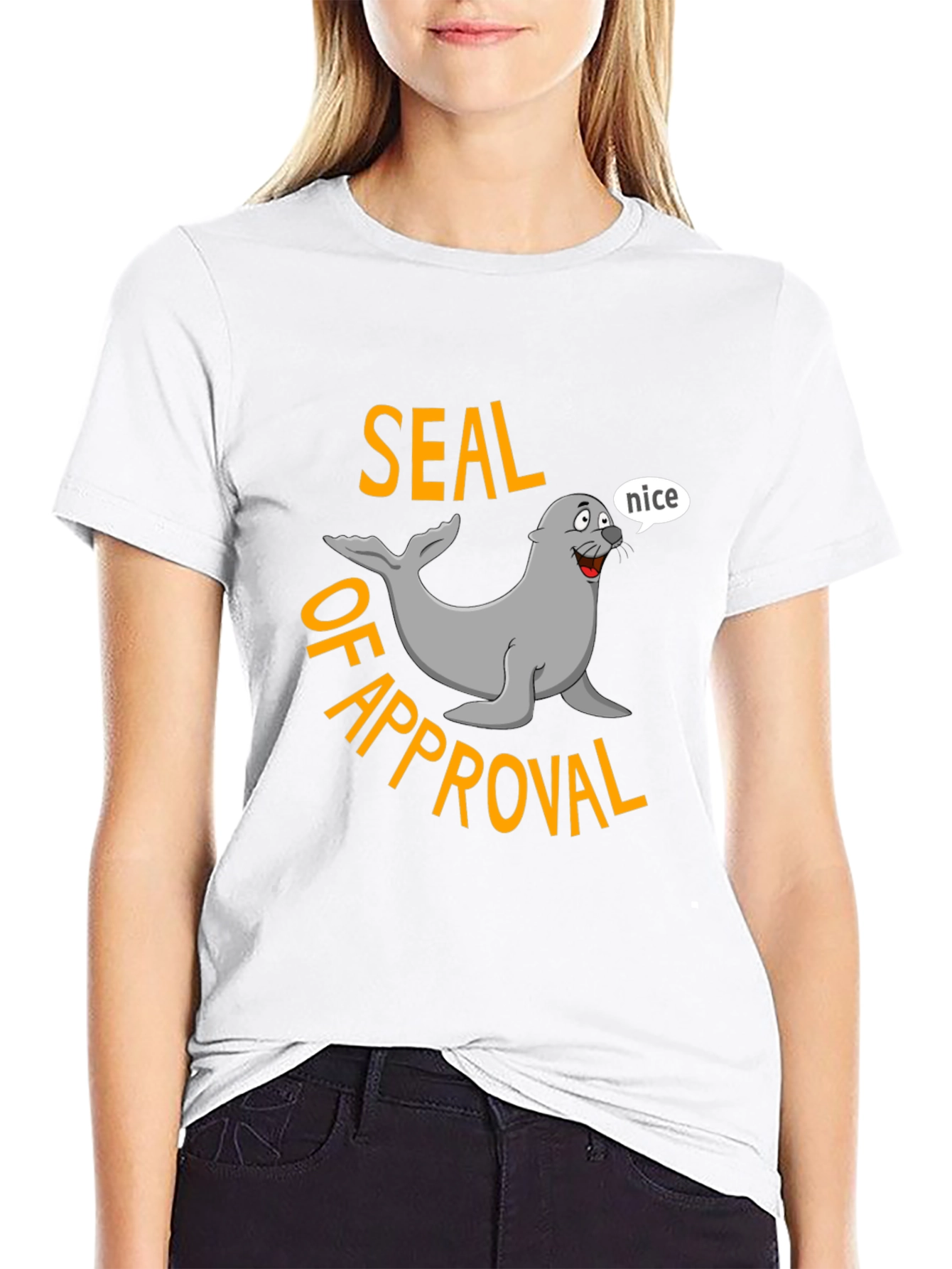 Seal of Approval Black T-Shirt - Funny Graphic Tee