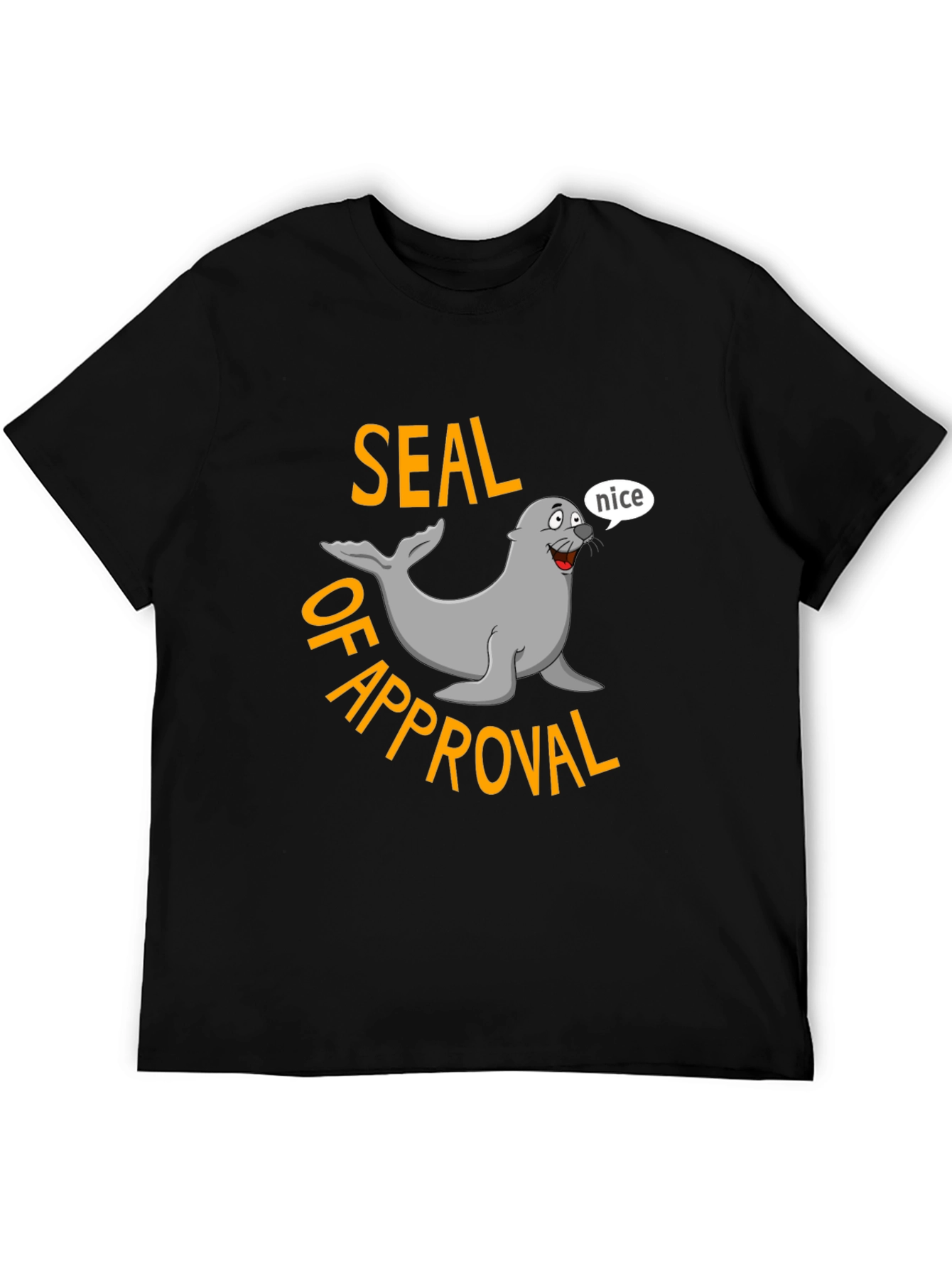 Seal of Approval Black T-Shirt - Funny Graphic Tee