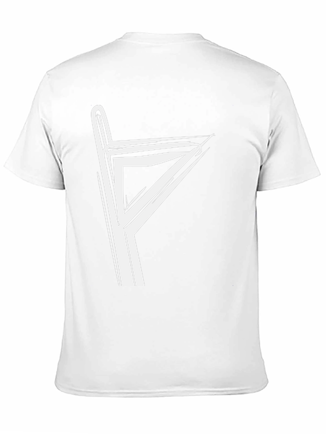 Graphic Tee with White Rune Design - Black