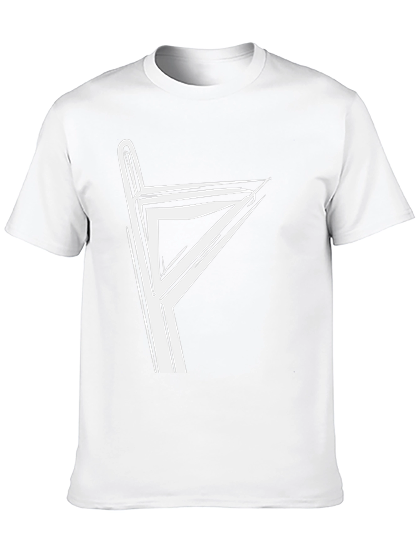 Graphic Tee with White Rune Design - Black