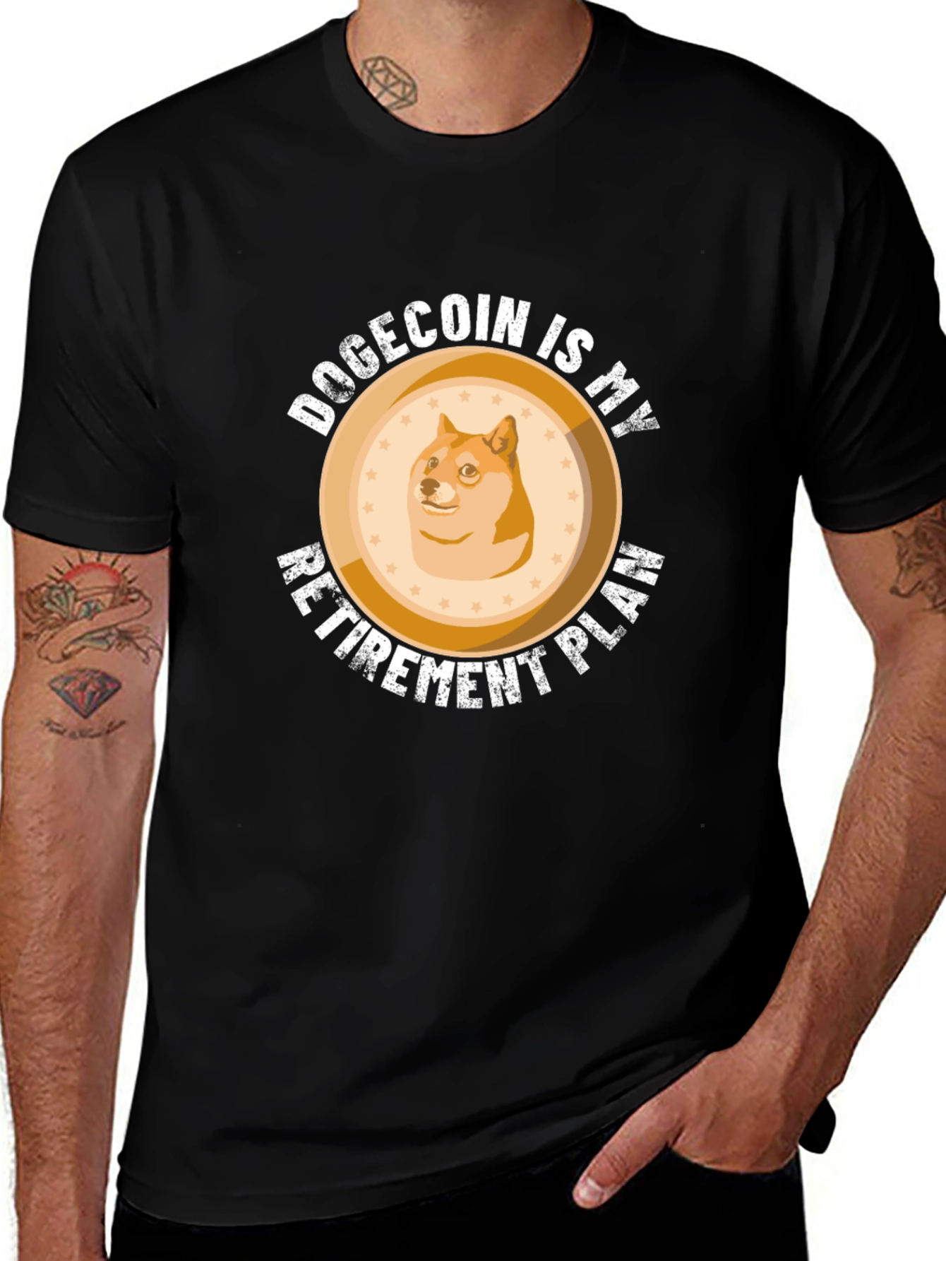 Dogecoin Retirement Plan Black T-Shirt