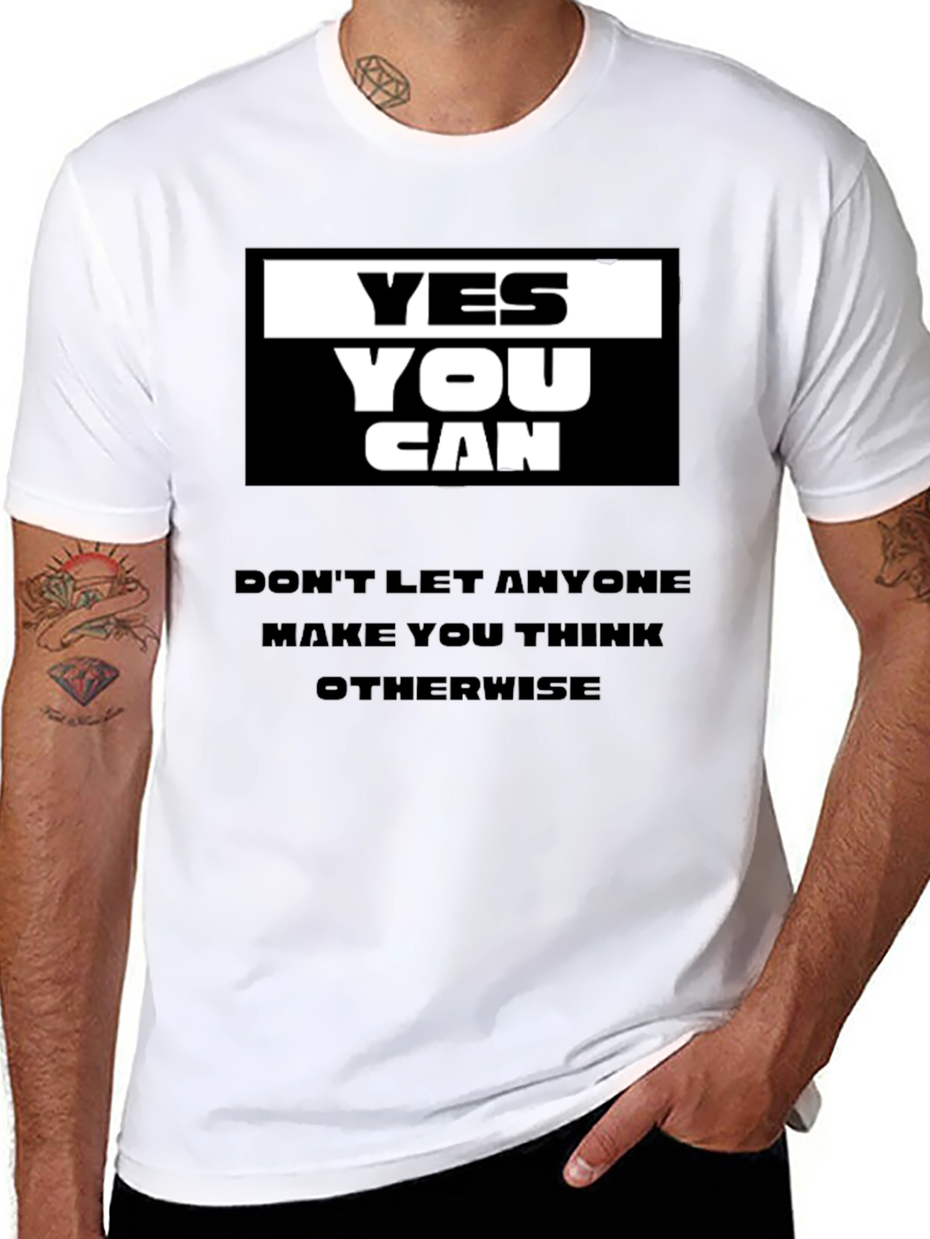Yes You Can Black Graphic T-Shirt