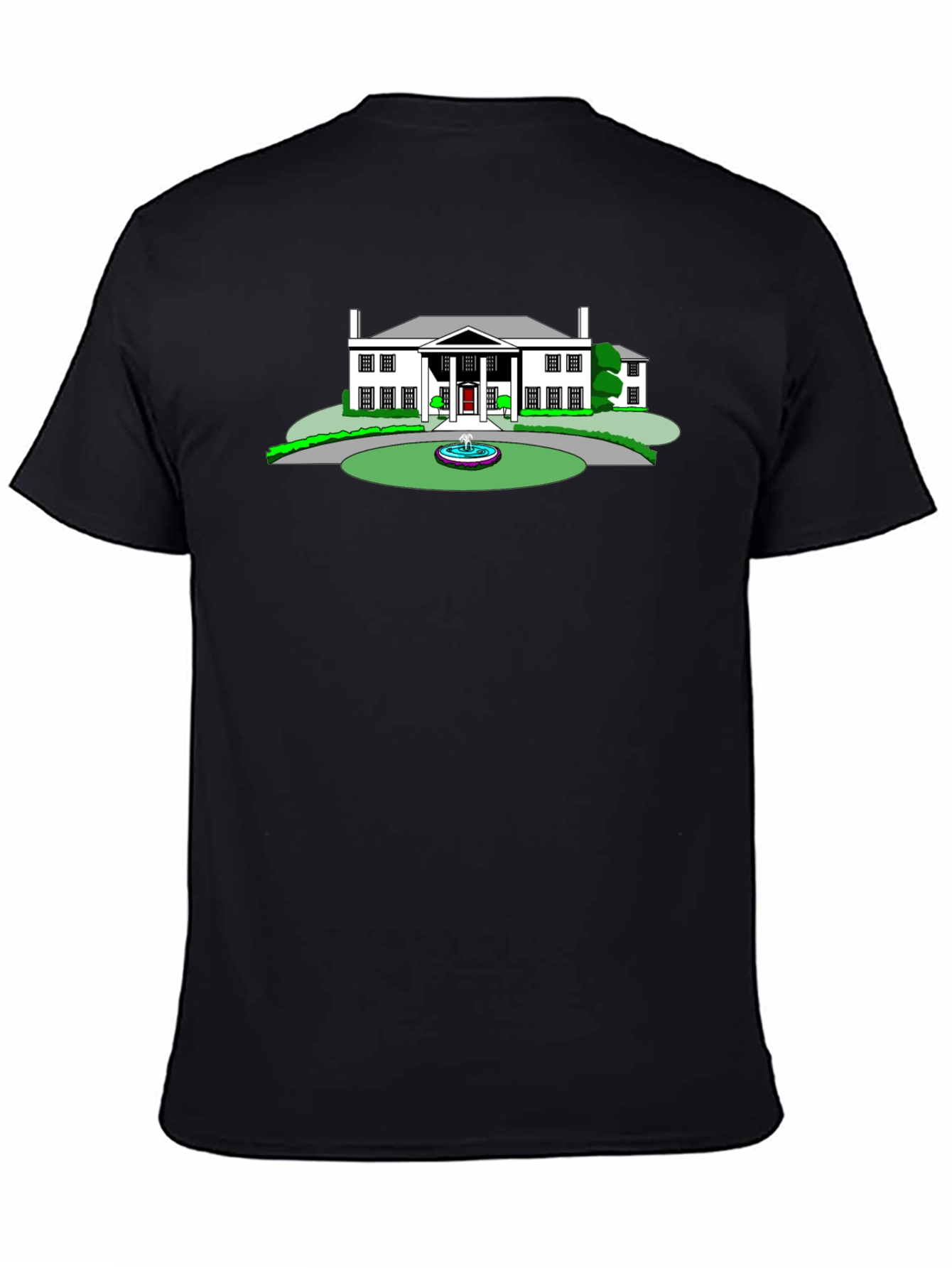 Mansion Graphic Tee - Black Crew Neck T-Shirt