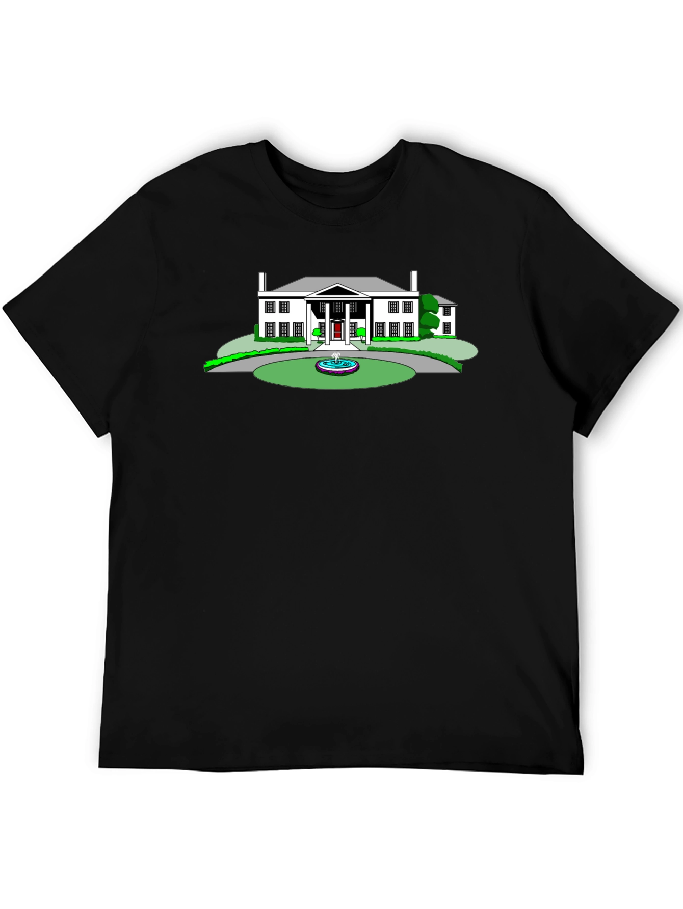 Mansion Graphic Tee - Black Crew Neck T-Shirt