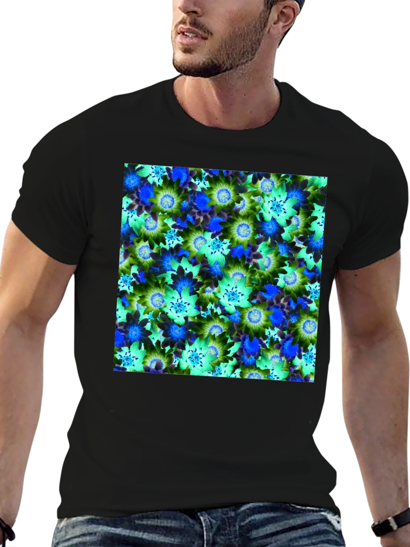 Floral Pattern T-Shirt - Vivid Design