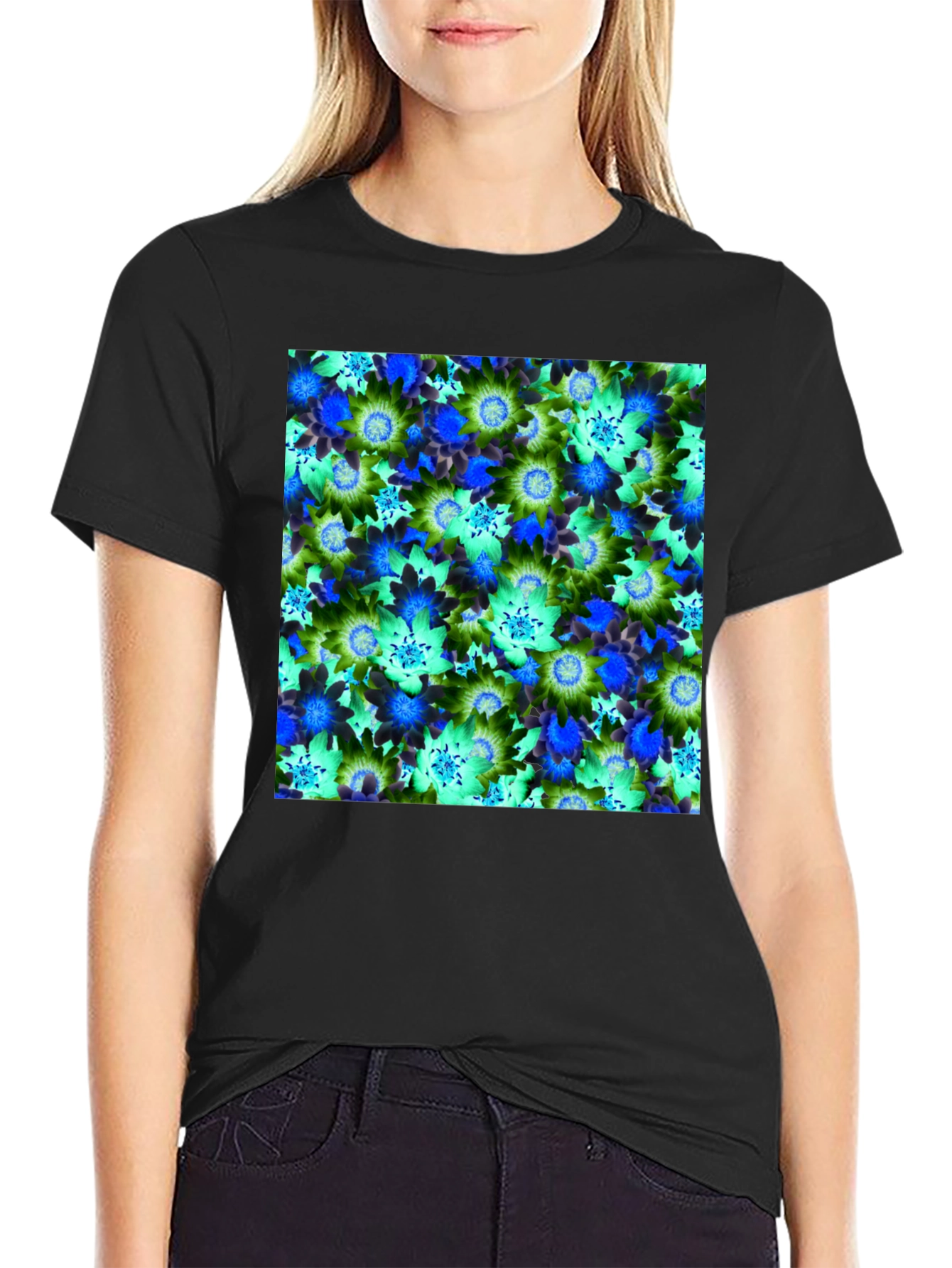 Floral Pattern T-Shirt - Vivid Design