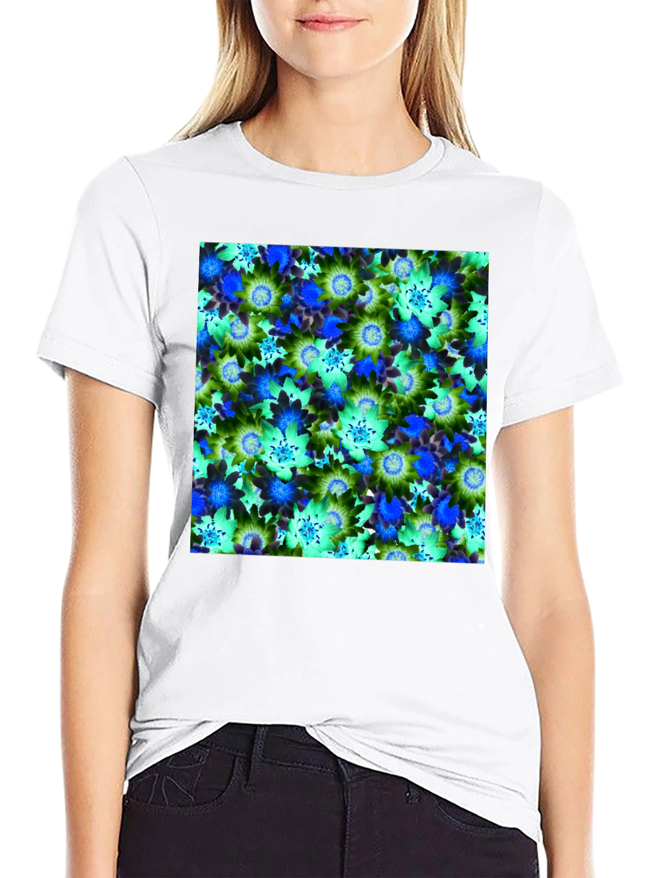 Floral Pattern T-Shirt - Vivid Design